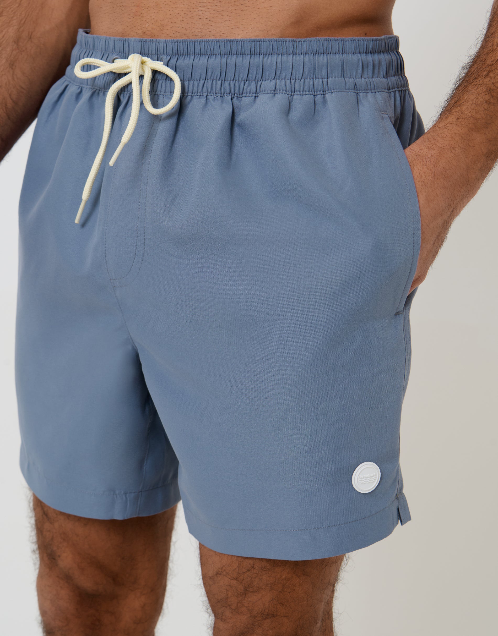 2 Pack Tropical Print Quick Dry Swim Shorts in Denim Blue - Image 5