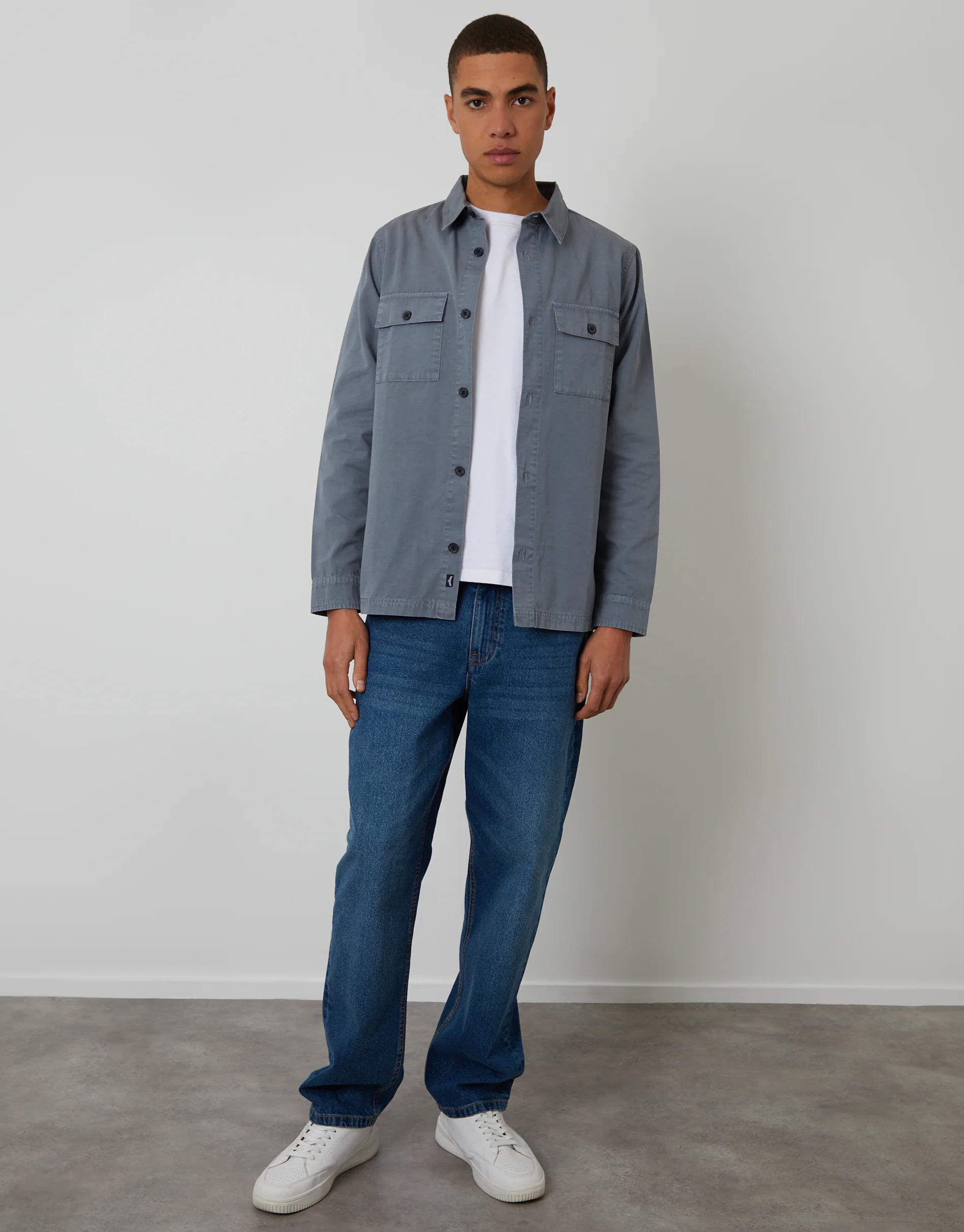 Lightweight Shacket in Denim Blue - Image 3
