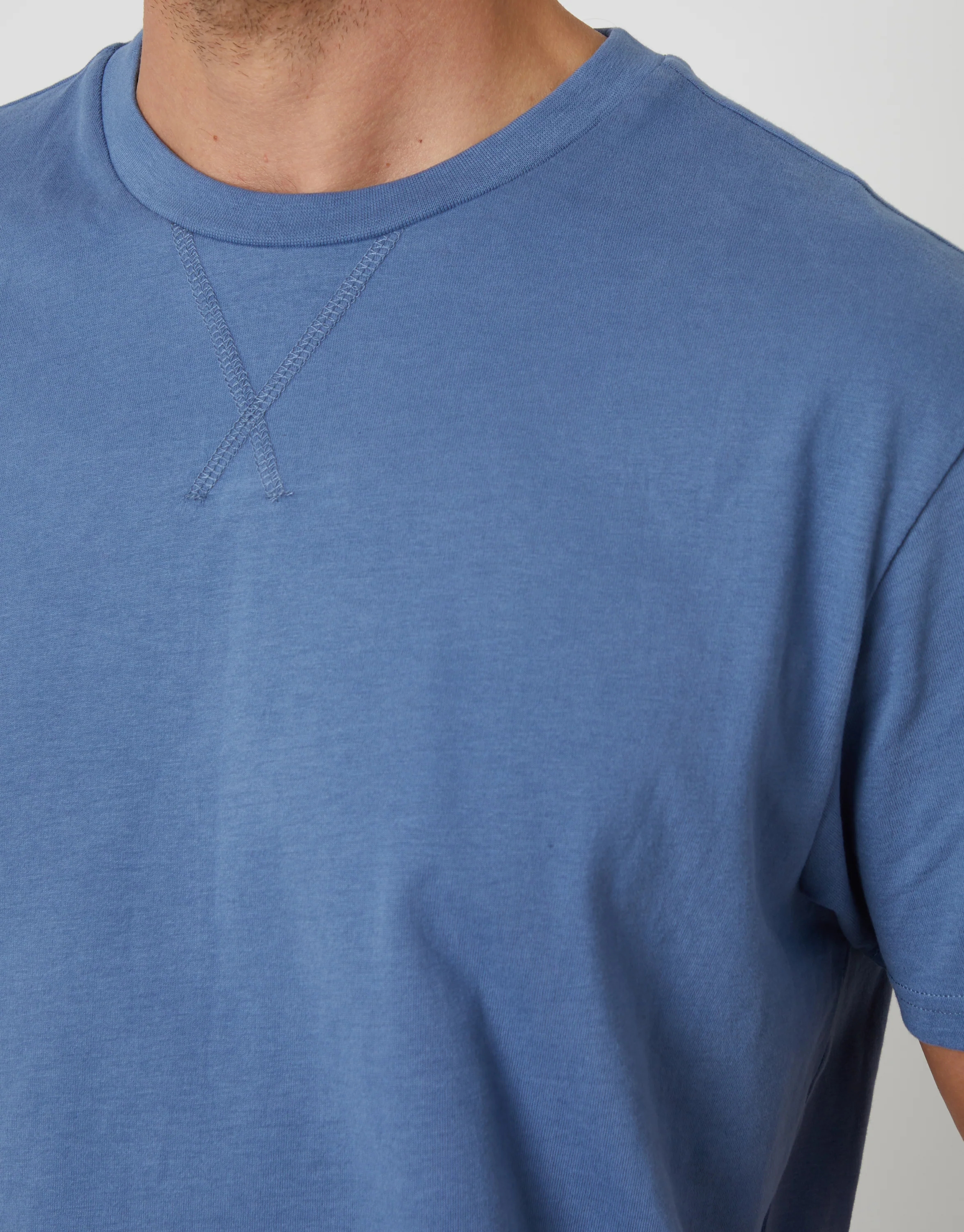 Peached Cotton Pyjama Set in Denim Blue - Image 3
