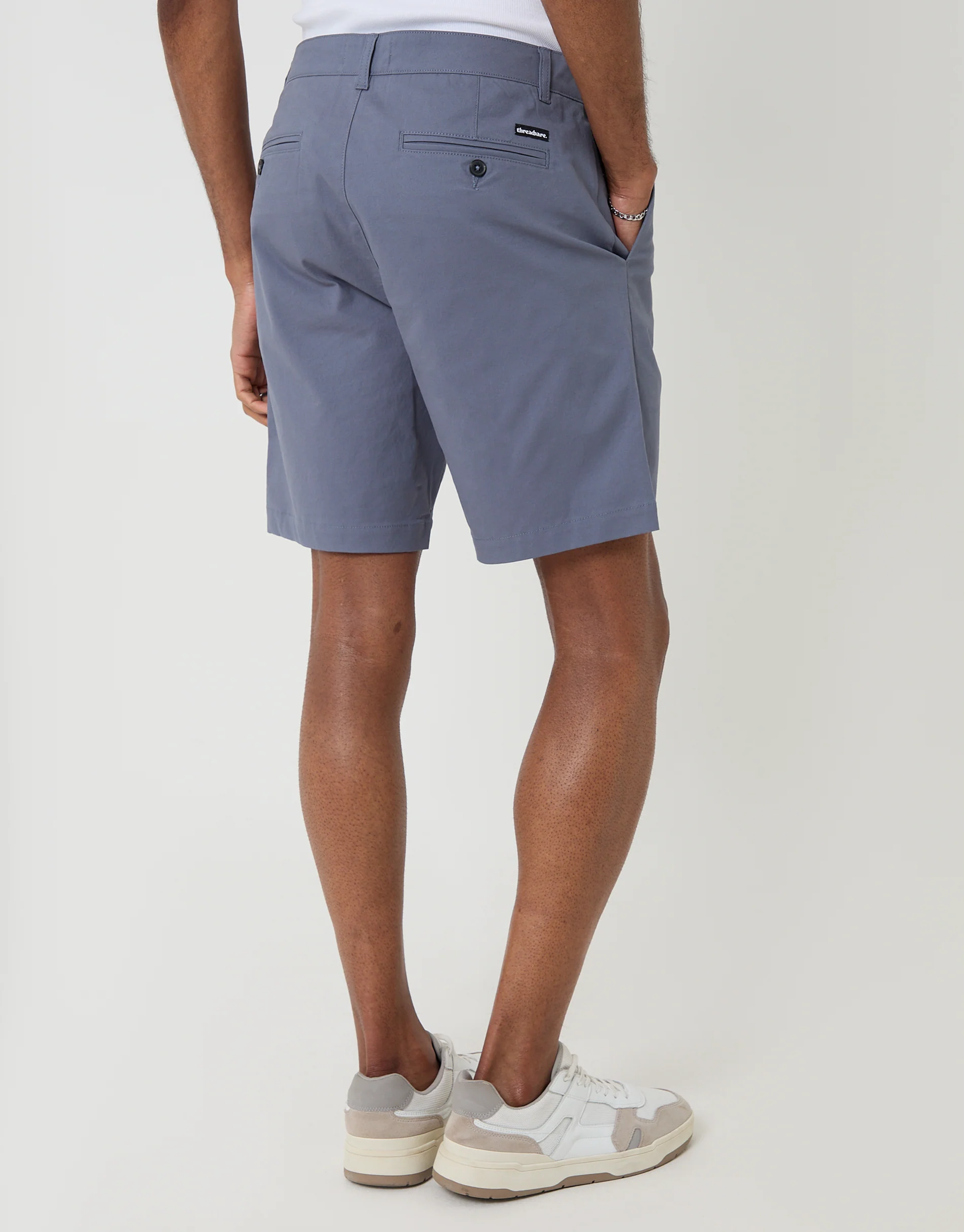 Regular Fit Stretch Chino Shorts in Denim Blue - Image 2
