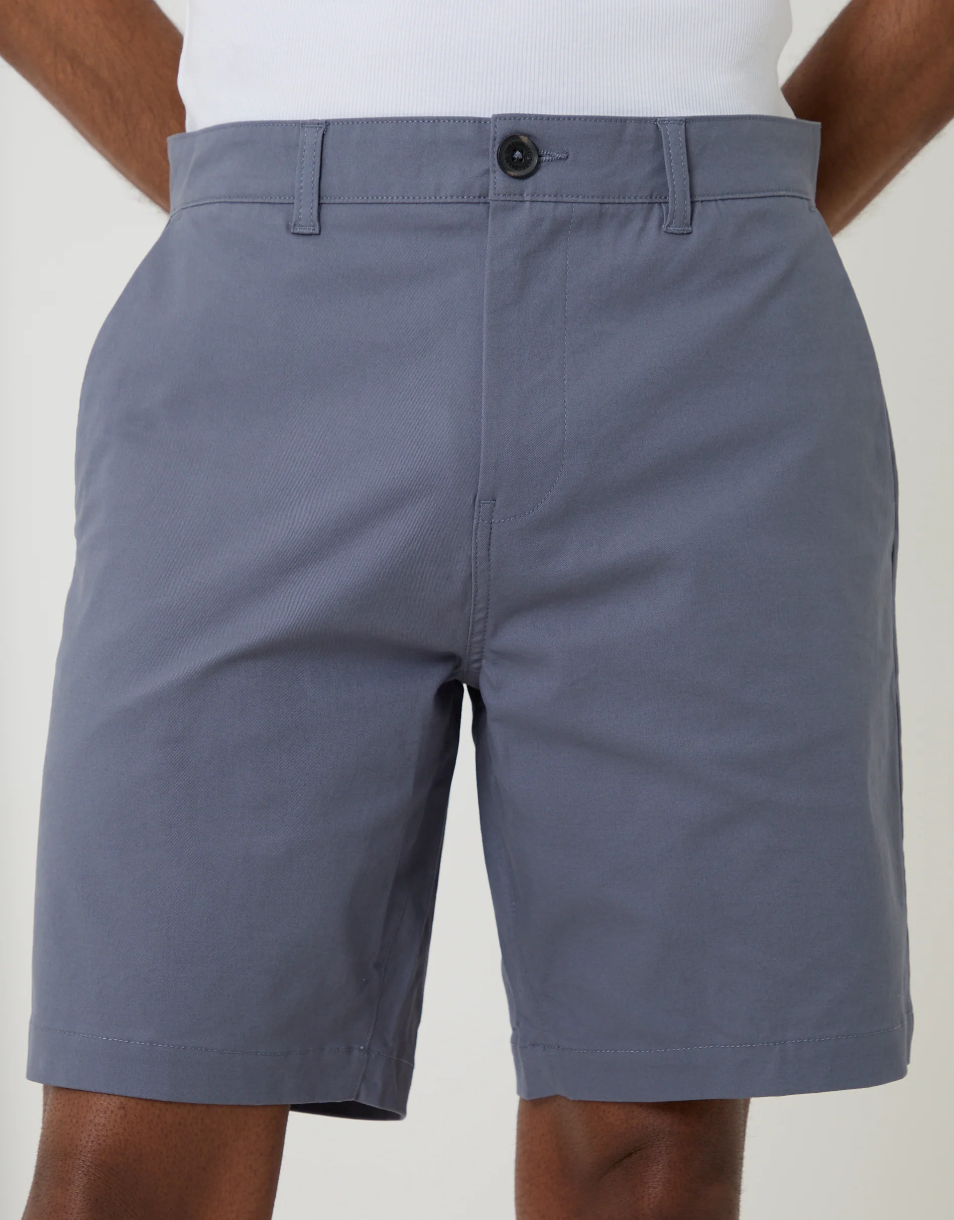 Regular Fit Stretch Chino Shorts in Denim Blue - Image 4