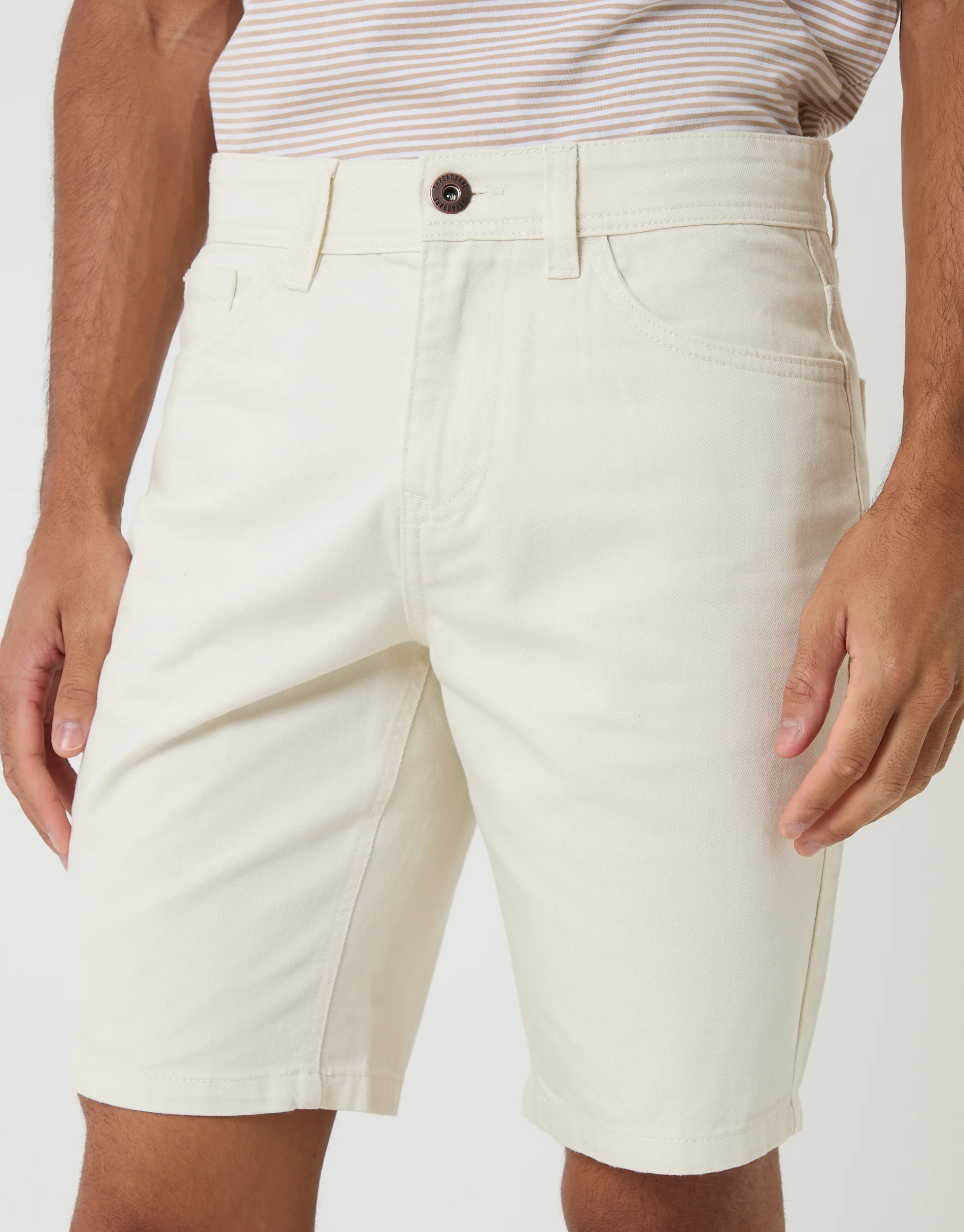 Denim Shorts in Ecru - Image 4
