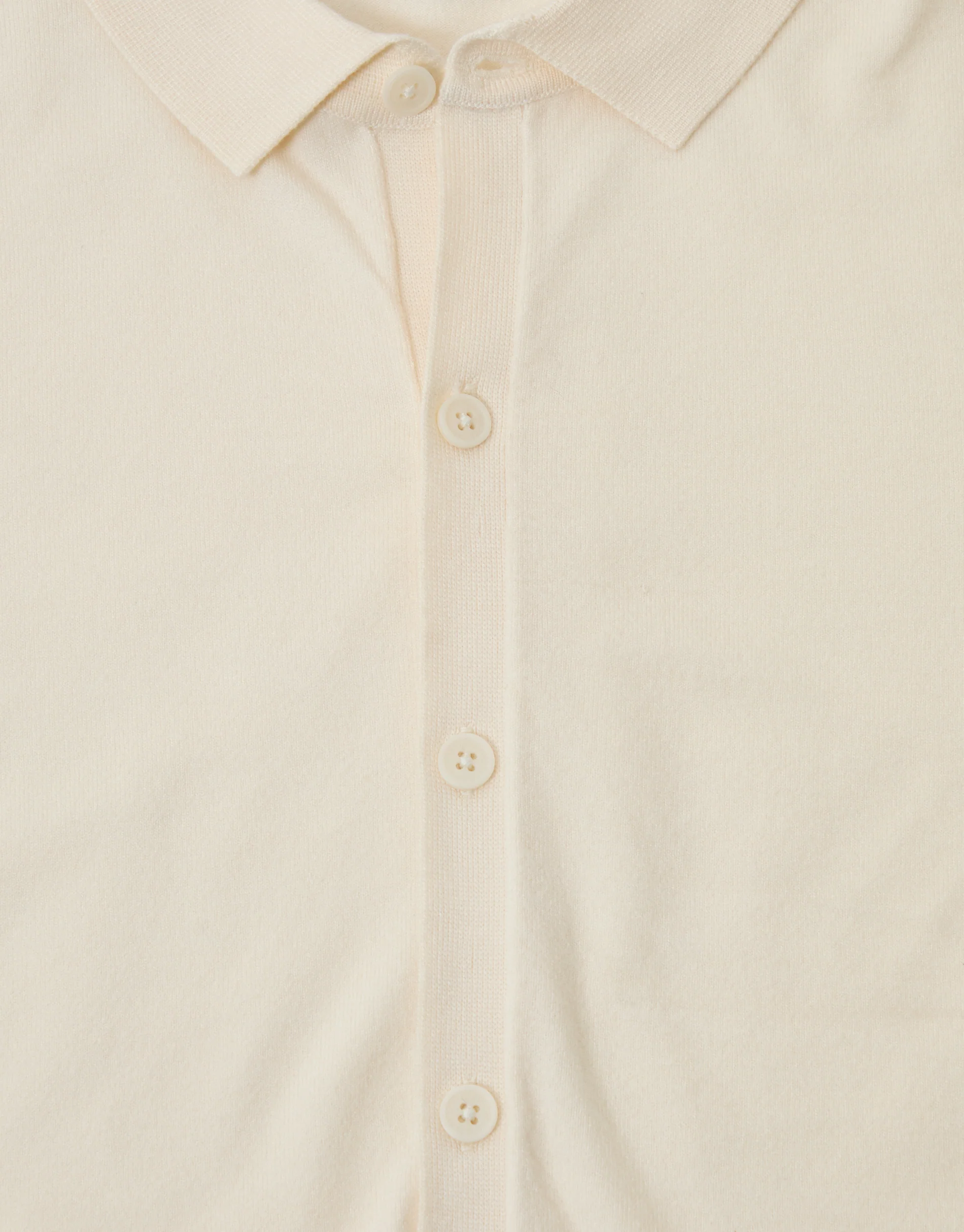 Knitted Short Sleeve Shirt in Ecru - Image 5