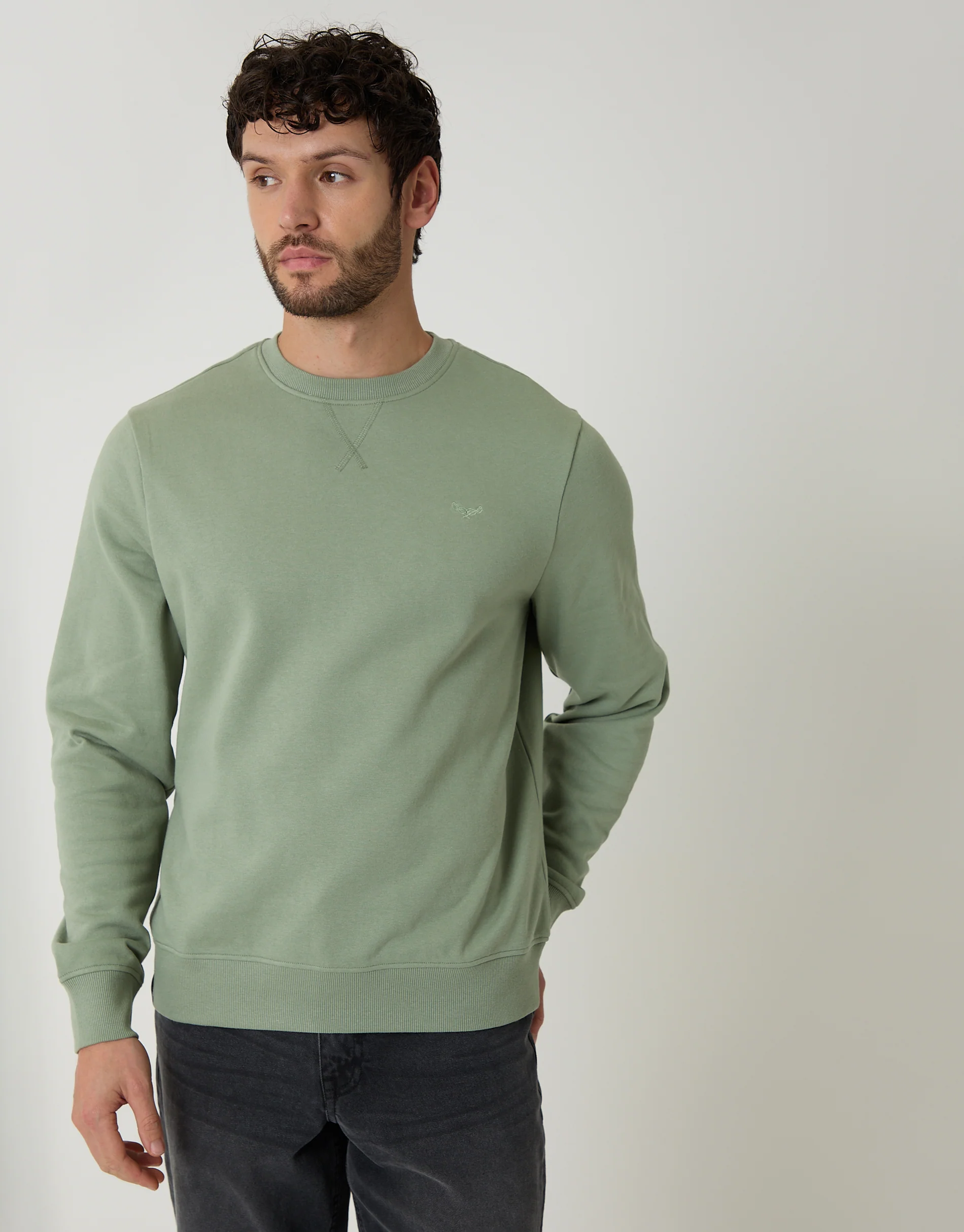 Crew Neck Sweatshirt in Green