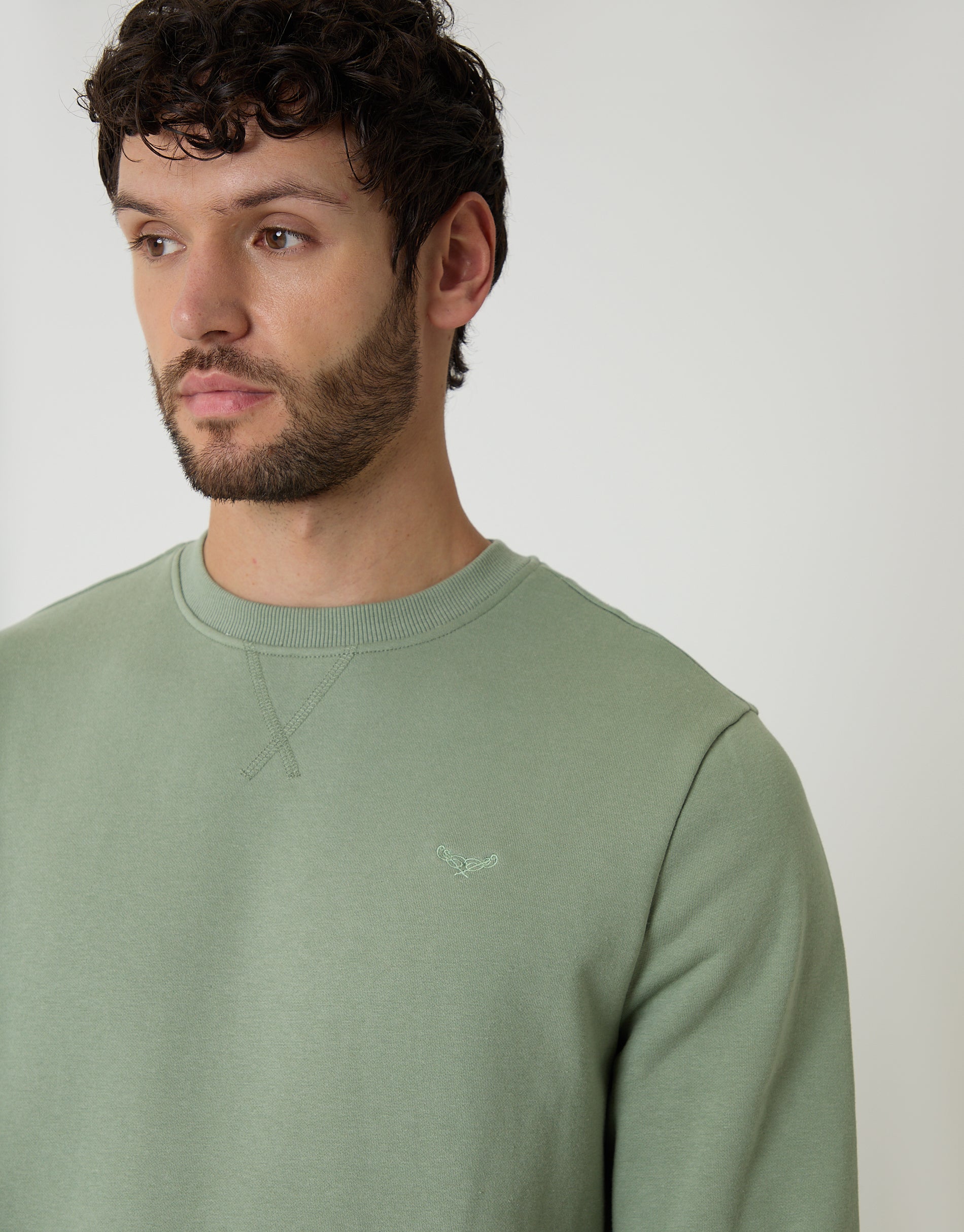 Crew Neck Sweatshirt in Green - Image 4