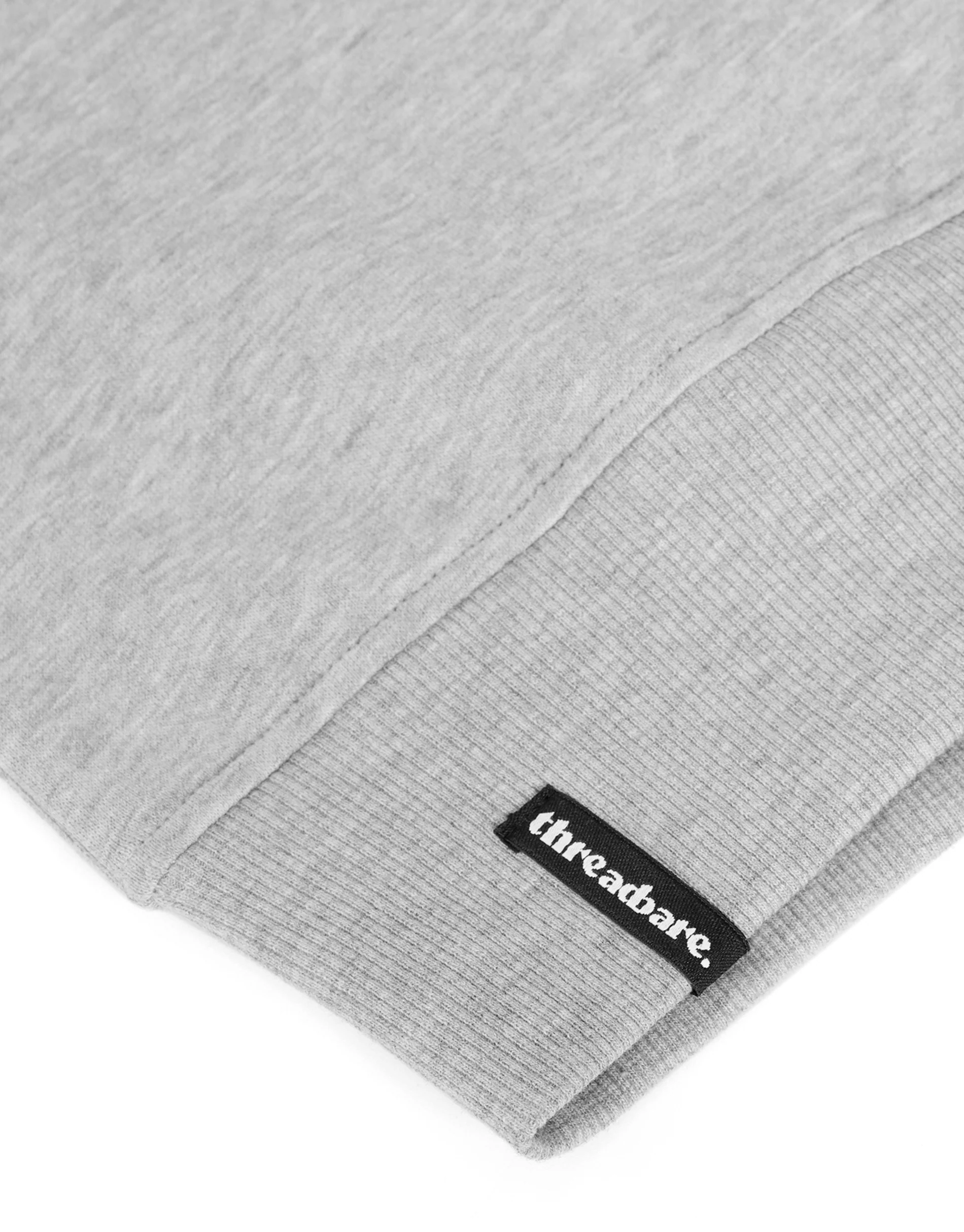 Quarter Zip Collared Sweatshirt in Grey Marl - Image 6