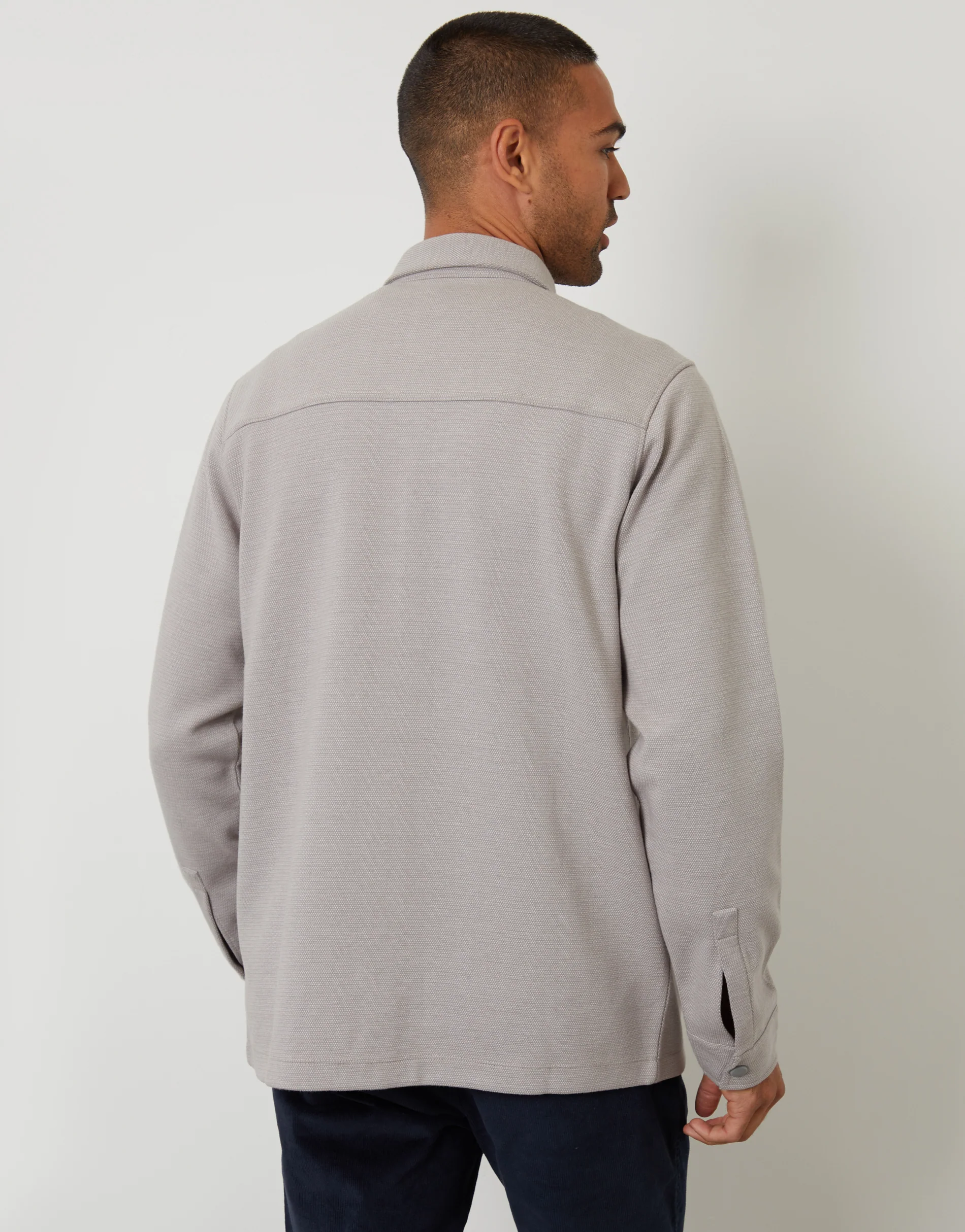 Pique Shacket in Grey - Image 2
