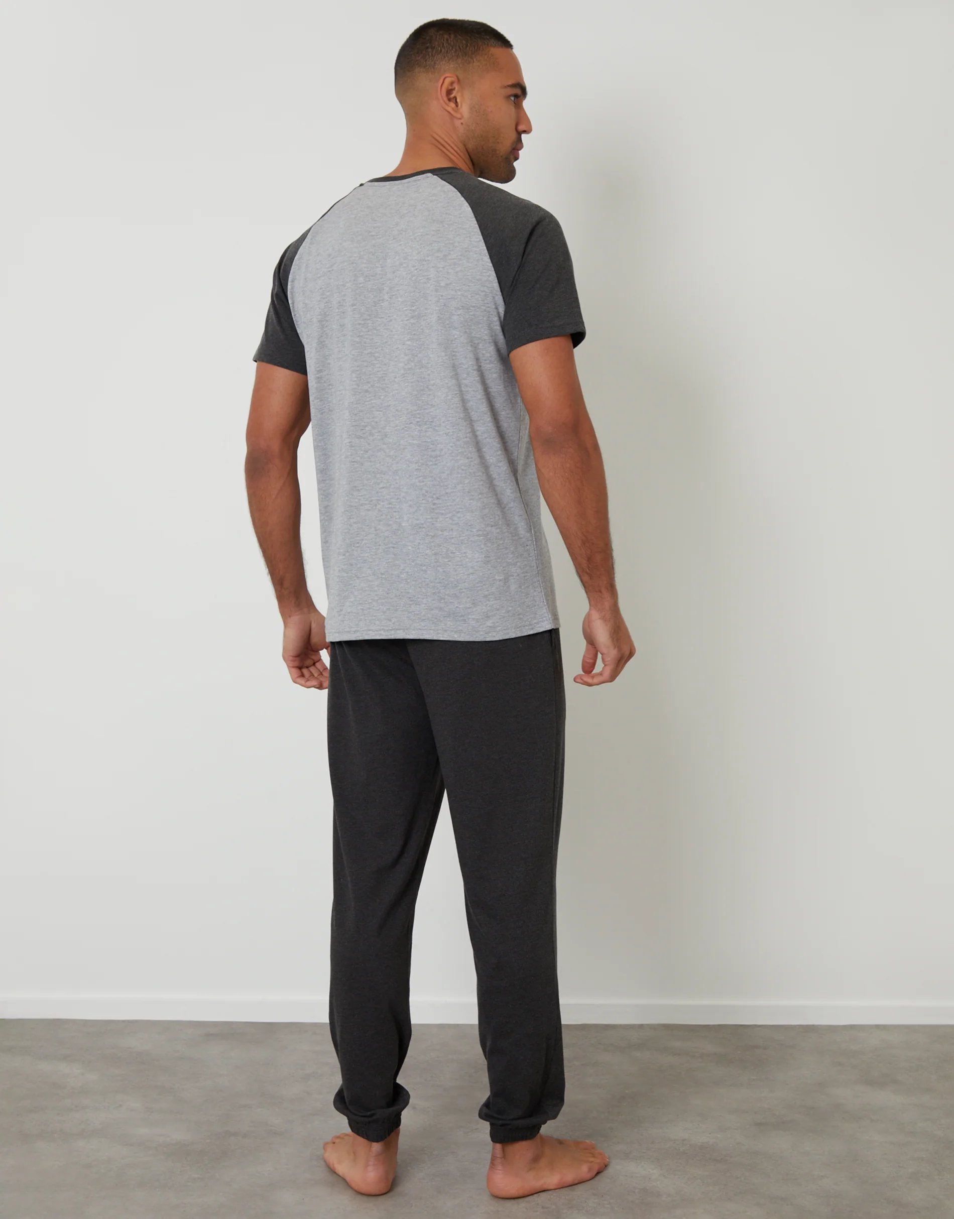 Raglan Short Sleeve Lounge Set in Grey - Image 3