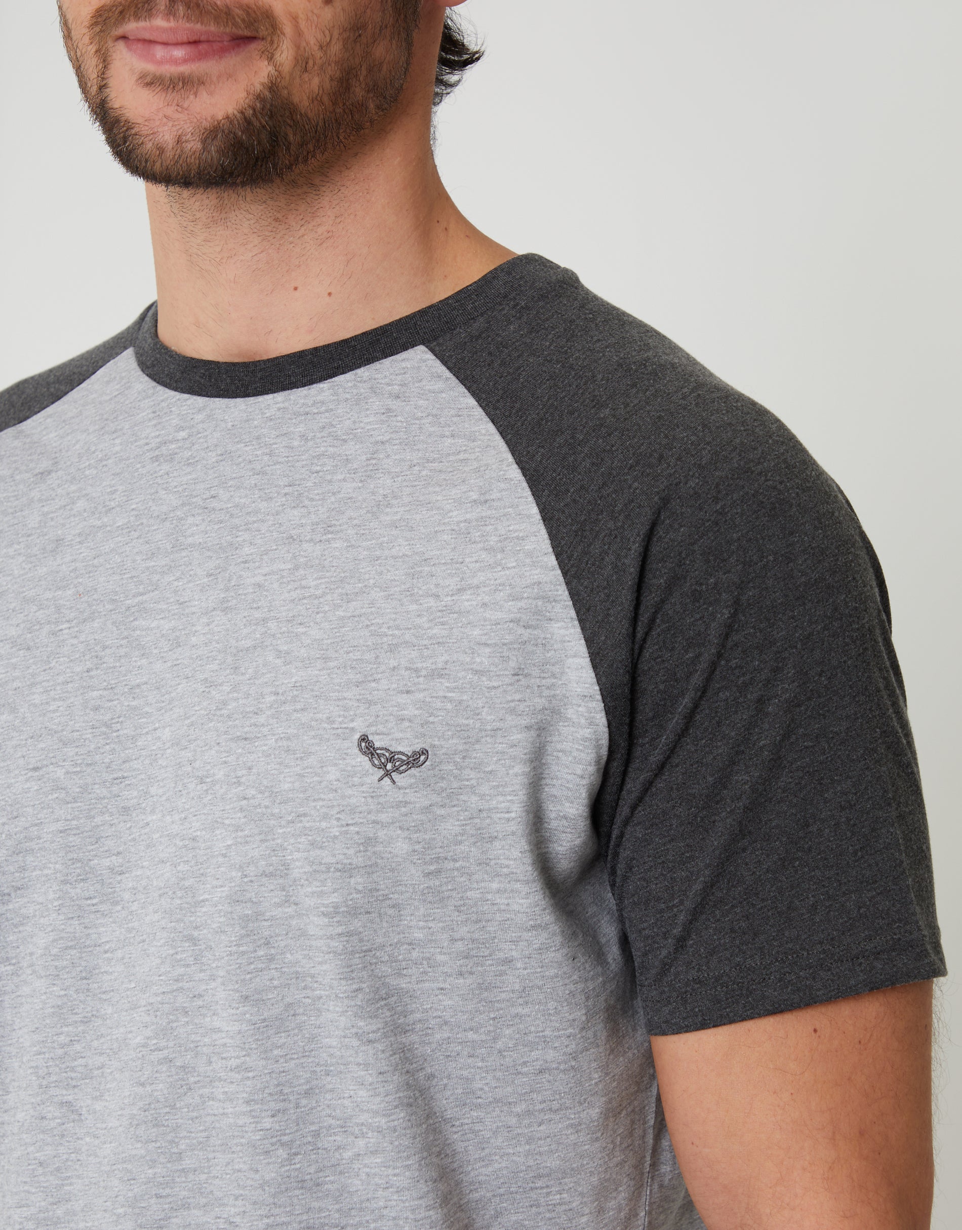 Raglan Short Sleeve Top & Shorts Lounge Set in Grey - Image 4