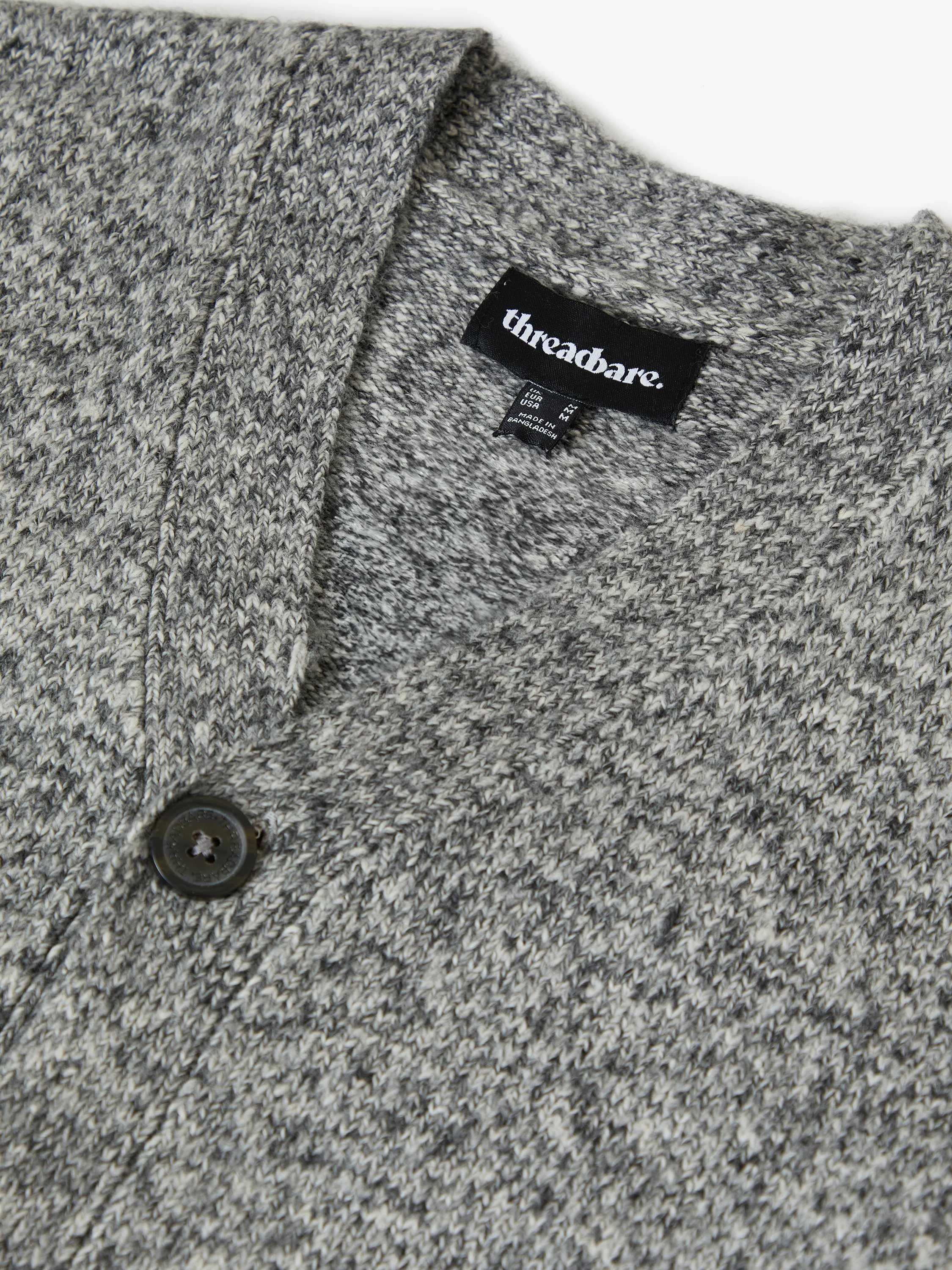 Knitted Button Up Cardigan in Grey Twist - Image 5