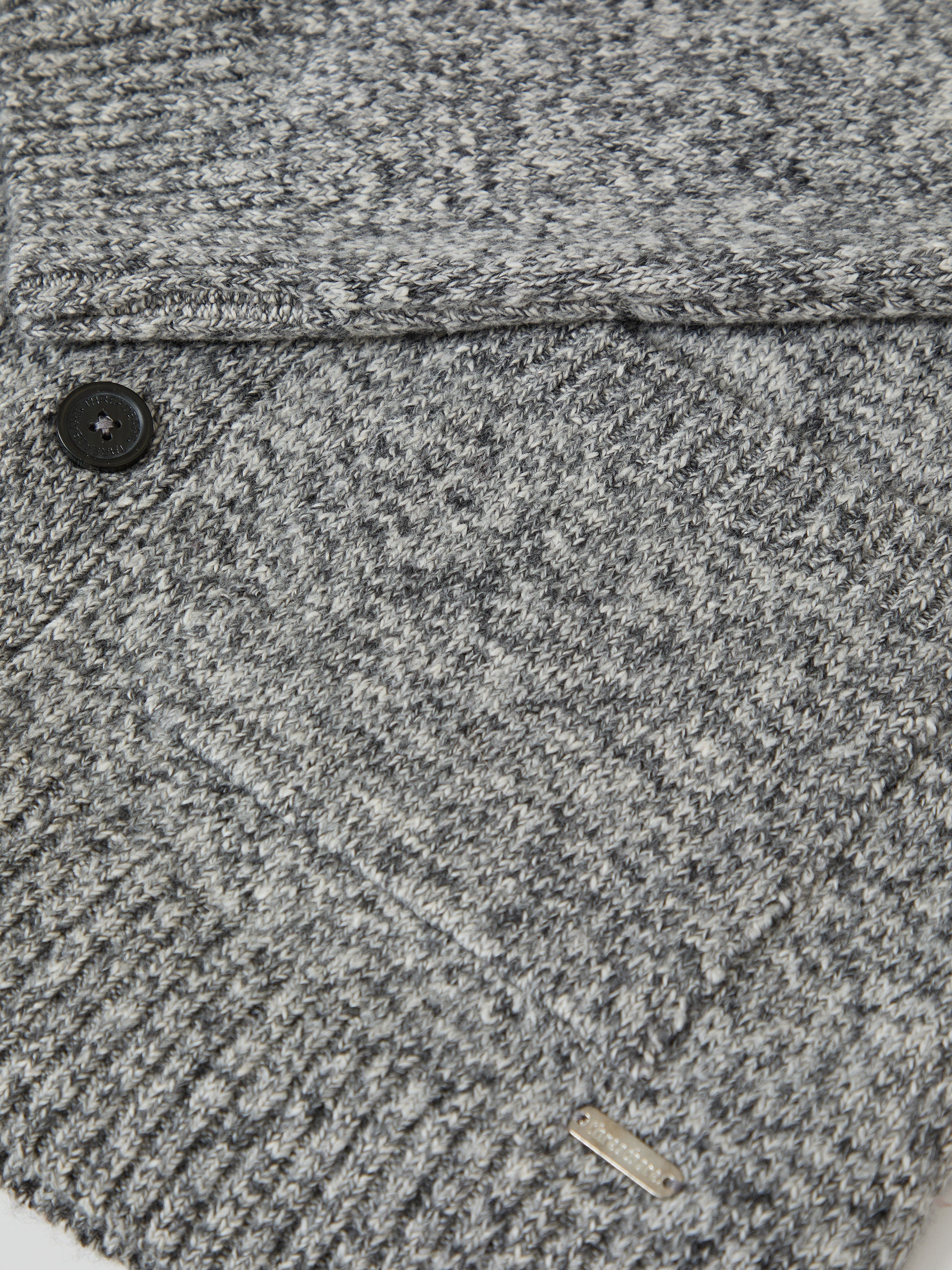 Knitted Button Up Cardigan in Grey Twist - Image 6