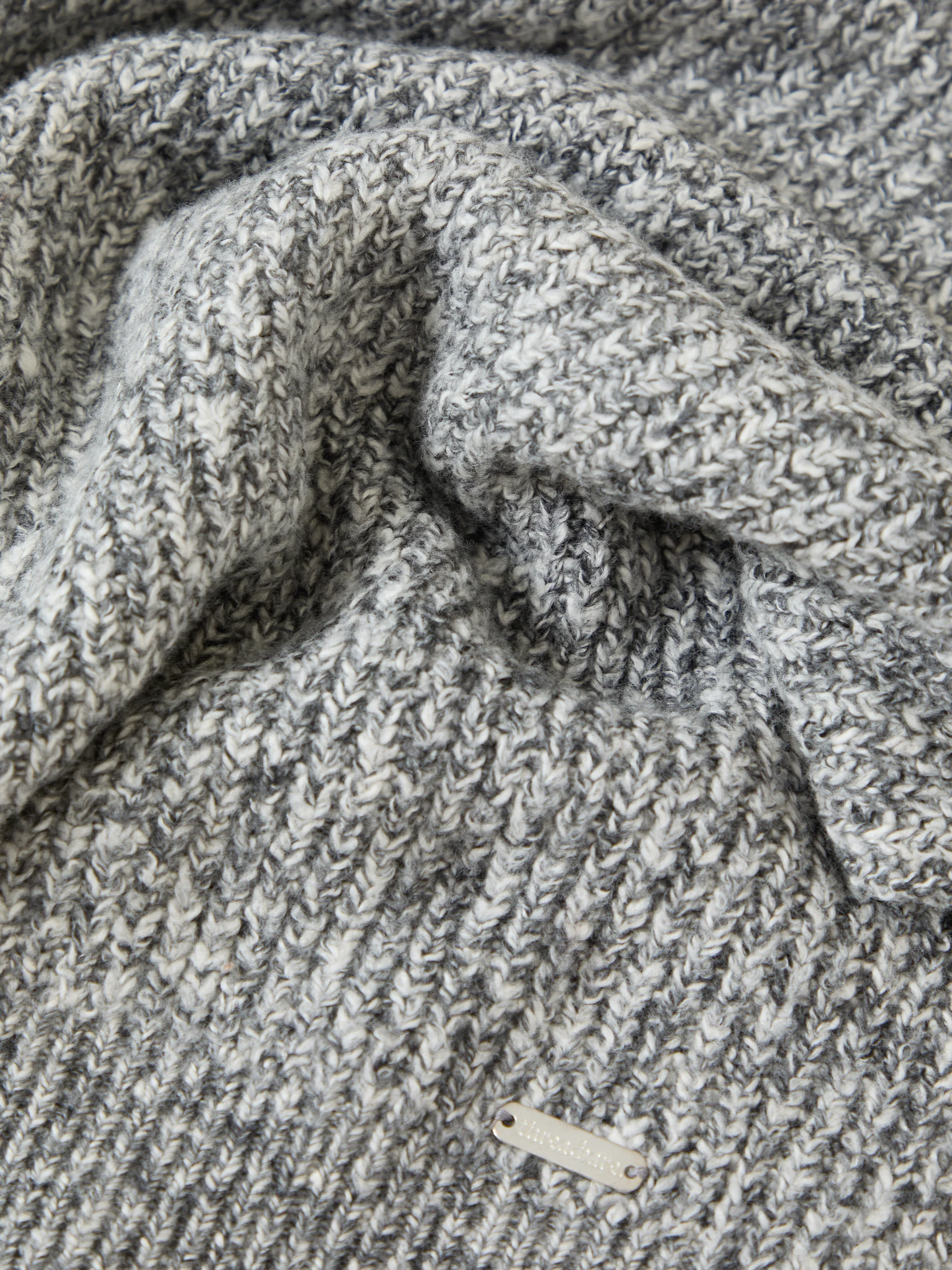 Knitted Quarter Zip Jumper in Grey Twist - Image 6