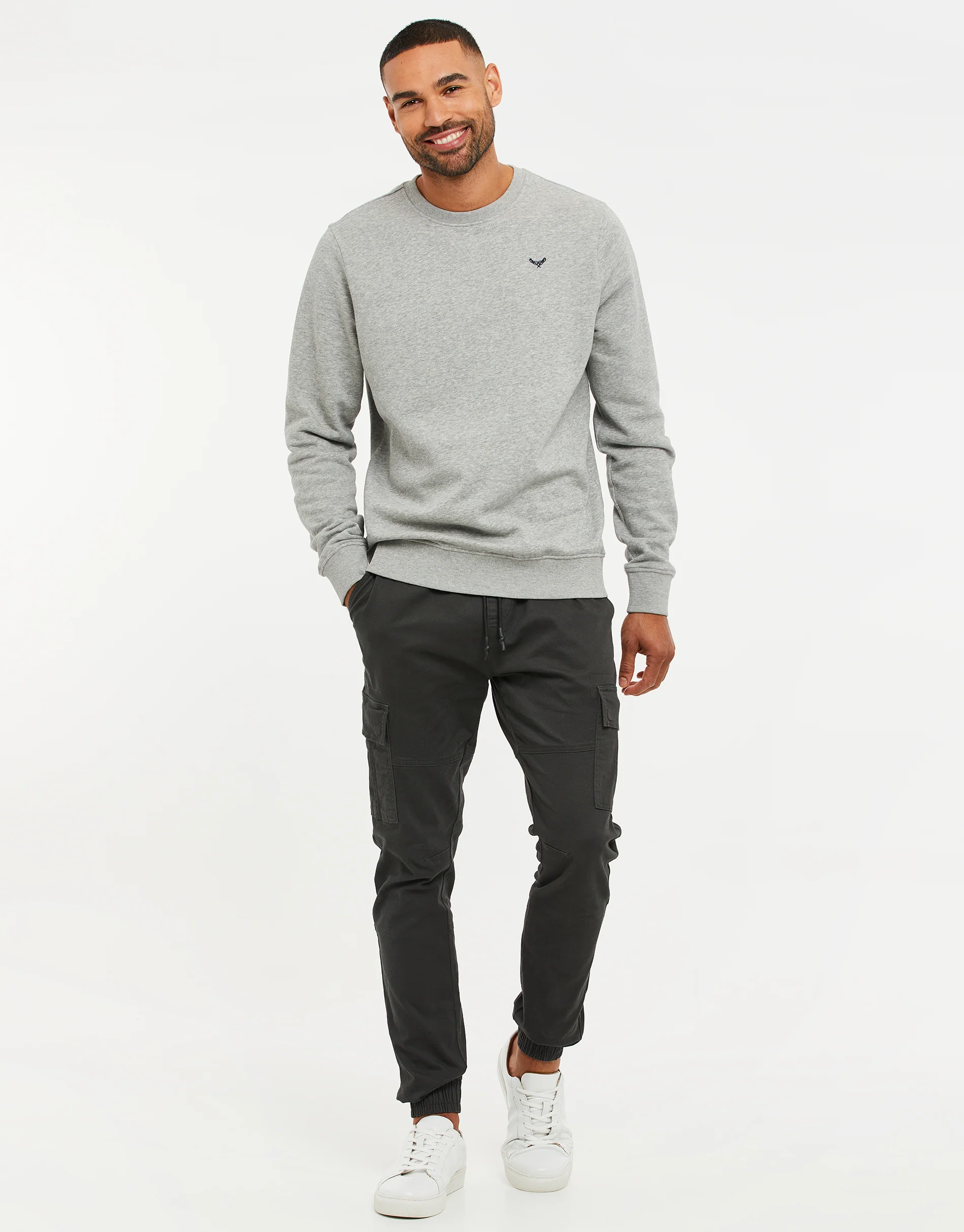 Crew Neck Sweatshirt in Light Grey - Image 3
