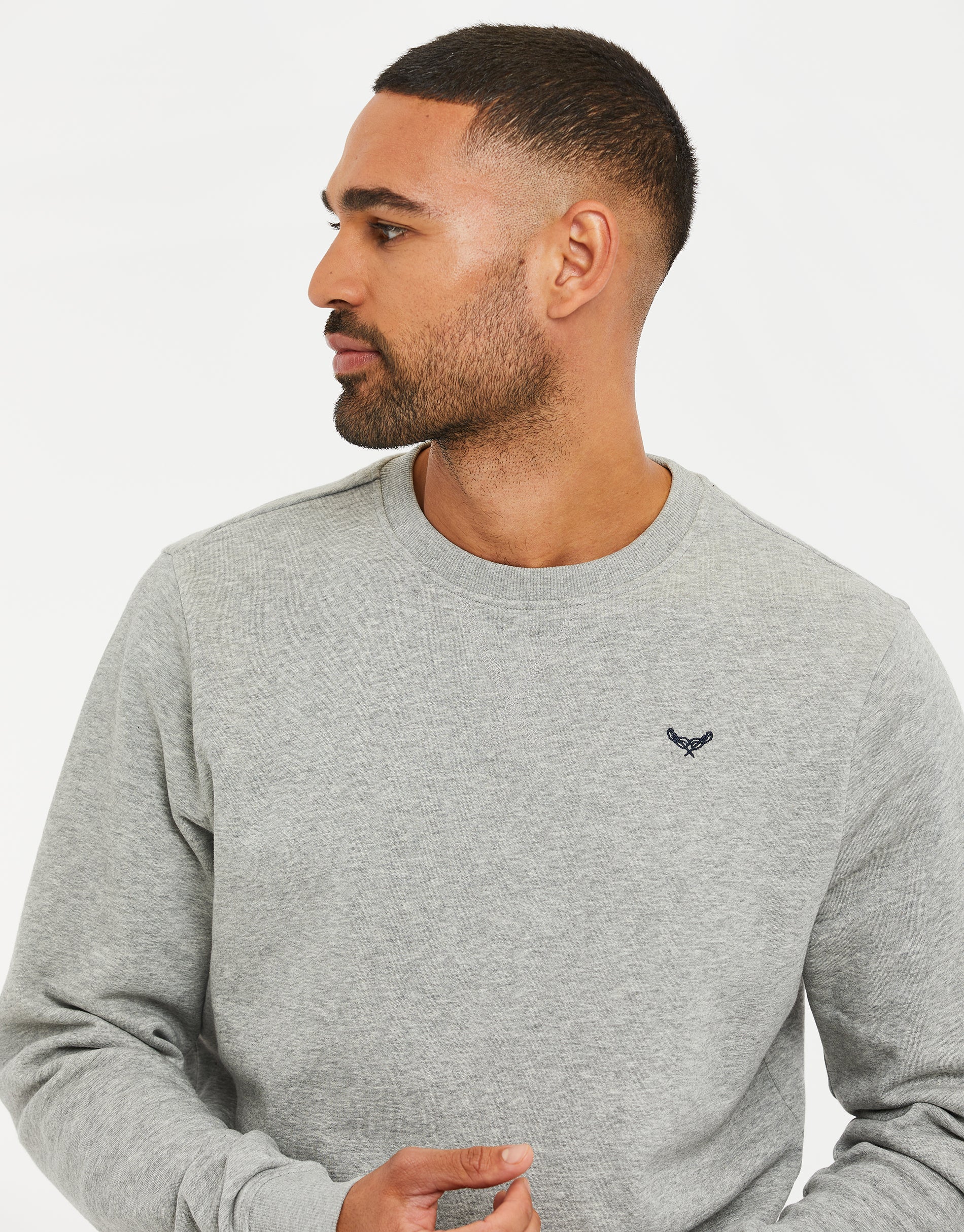 Crew Neck Sweatshirt in Light Grey - Image 4