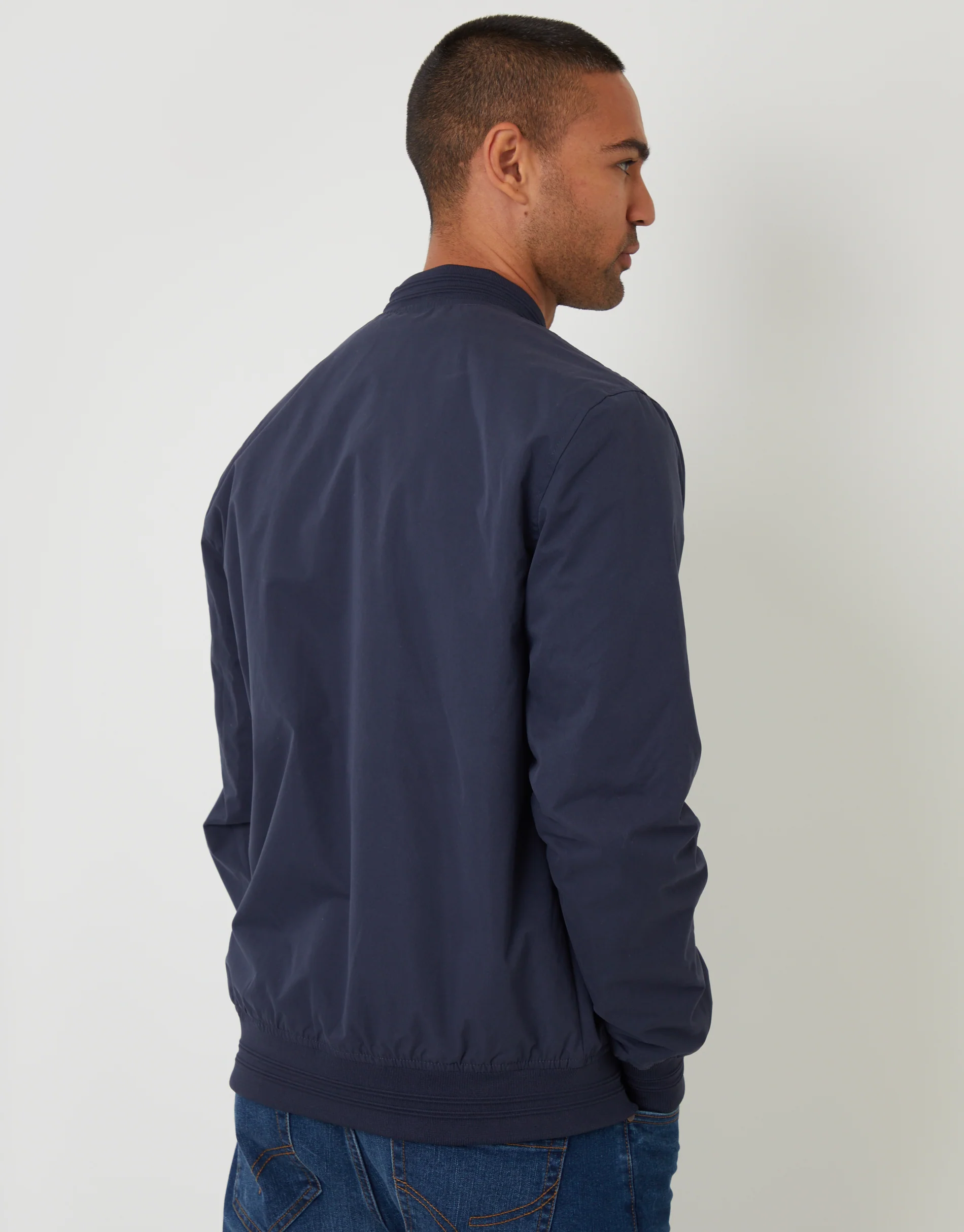 Bomber Jacket in Navy - Image 2