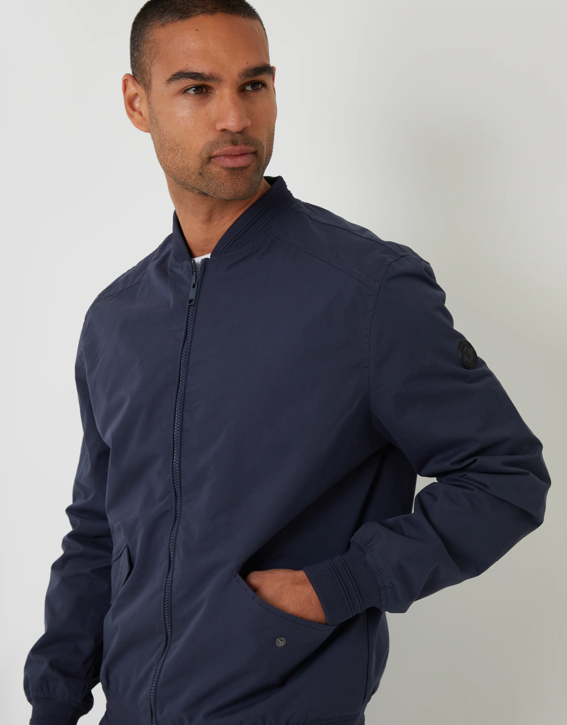 Bomber Jacket in Navy - Image 4