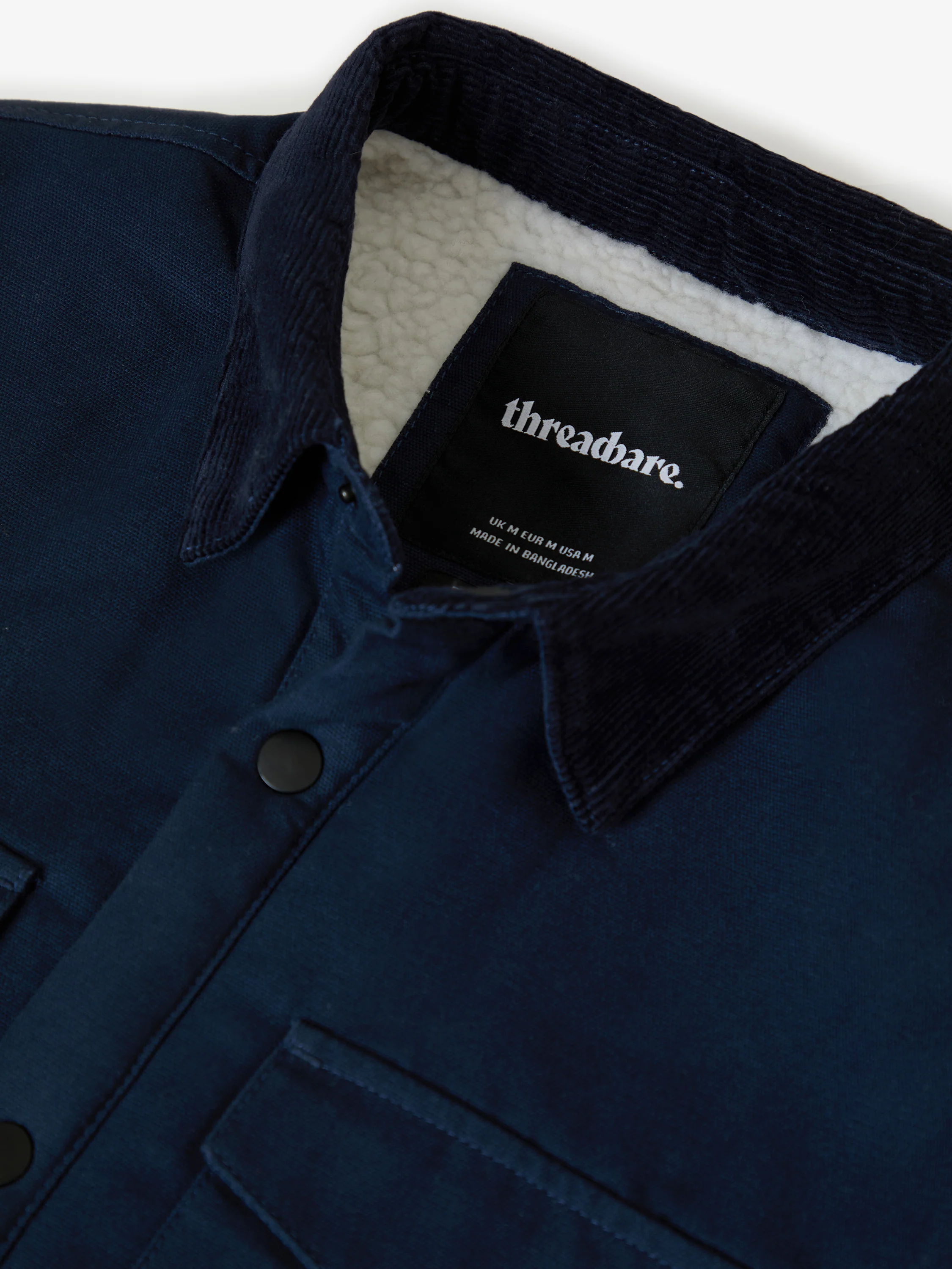 Borg Lined Shacket in Navy - Image 5