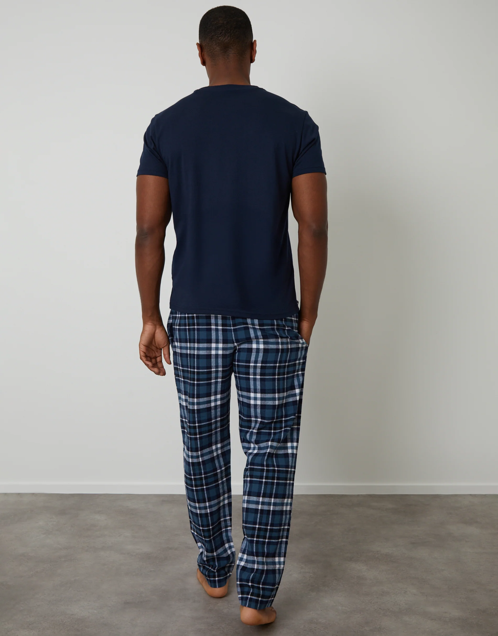 Pyjama Set in Navy Check - Image 2
