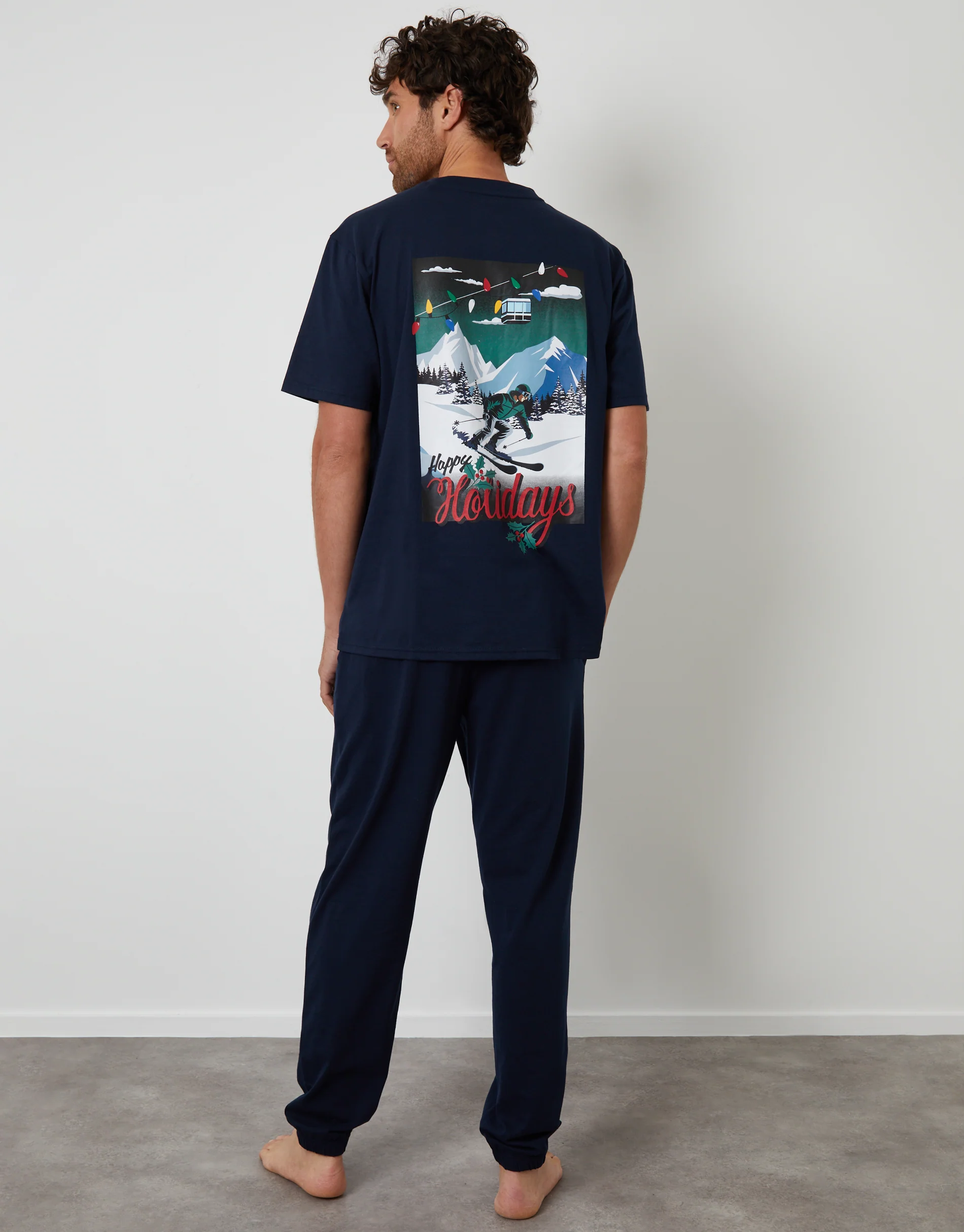 Christmas Graphic Lounge Set in Navy - Image 2