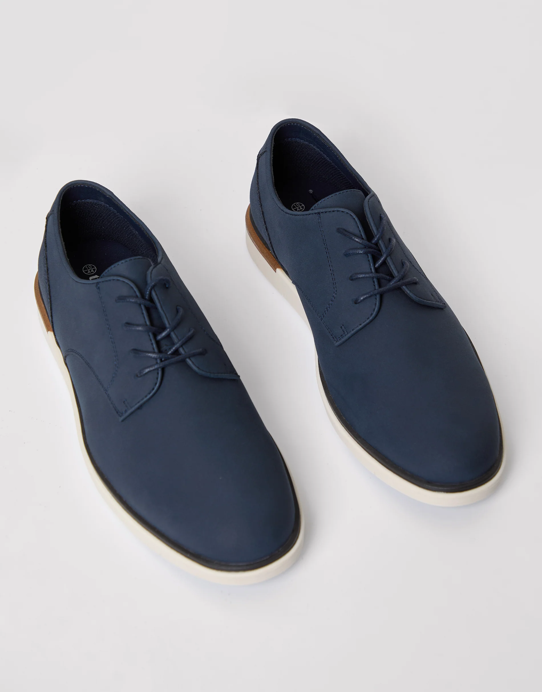 Faux Suede Derby Shoes in Navy - Image 2