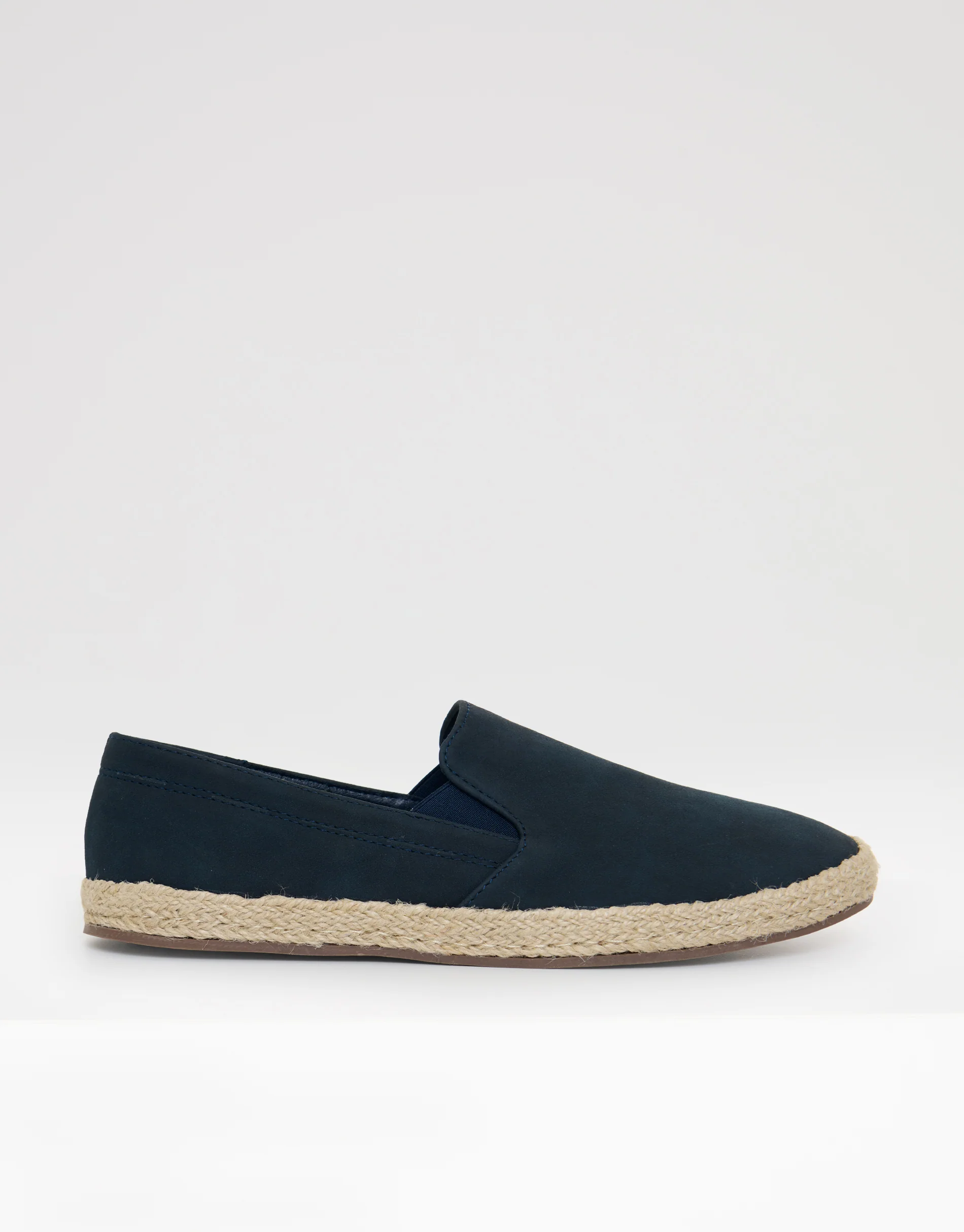 Faux Suede Slip On Espadrilles in Navy