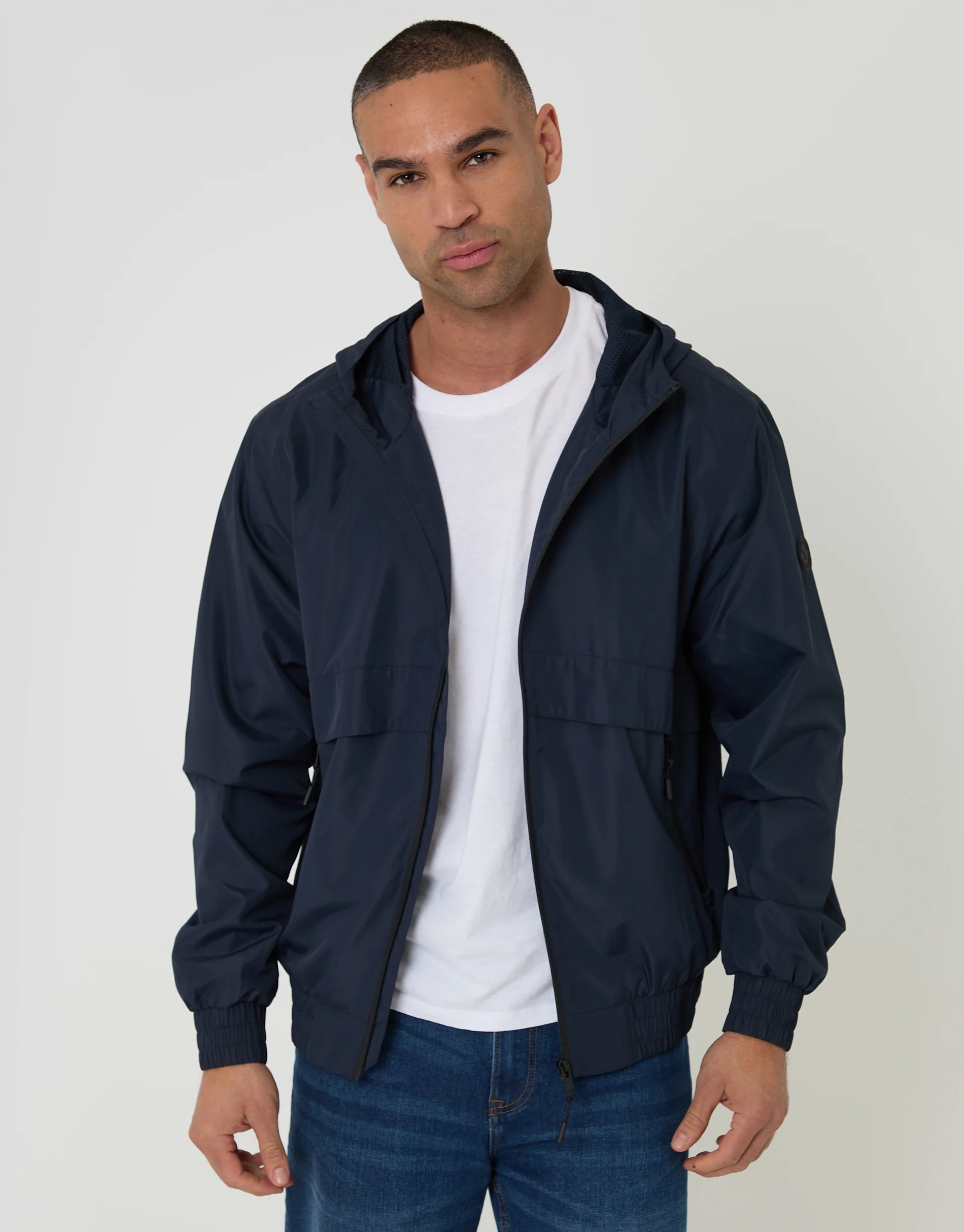 Lightweight Hooded Jacket in Navy