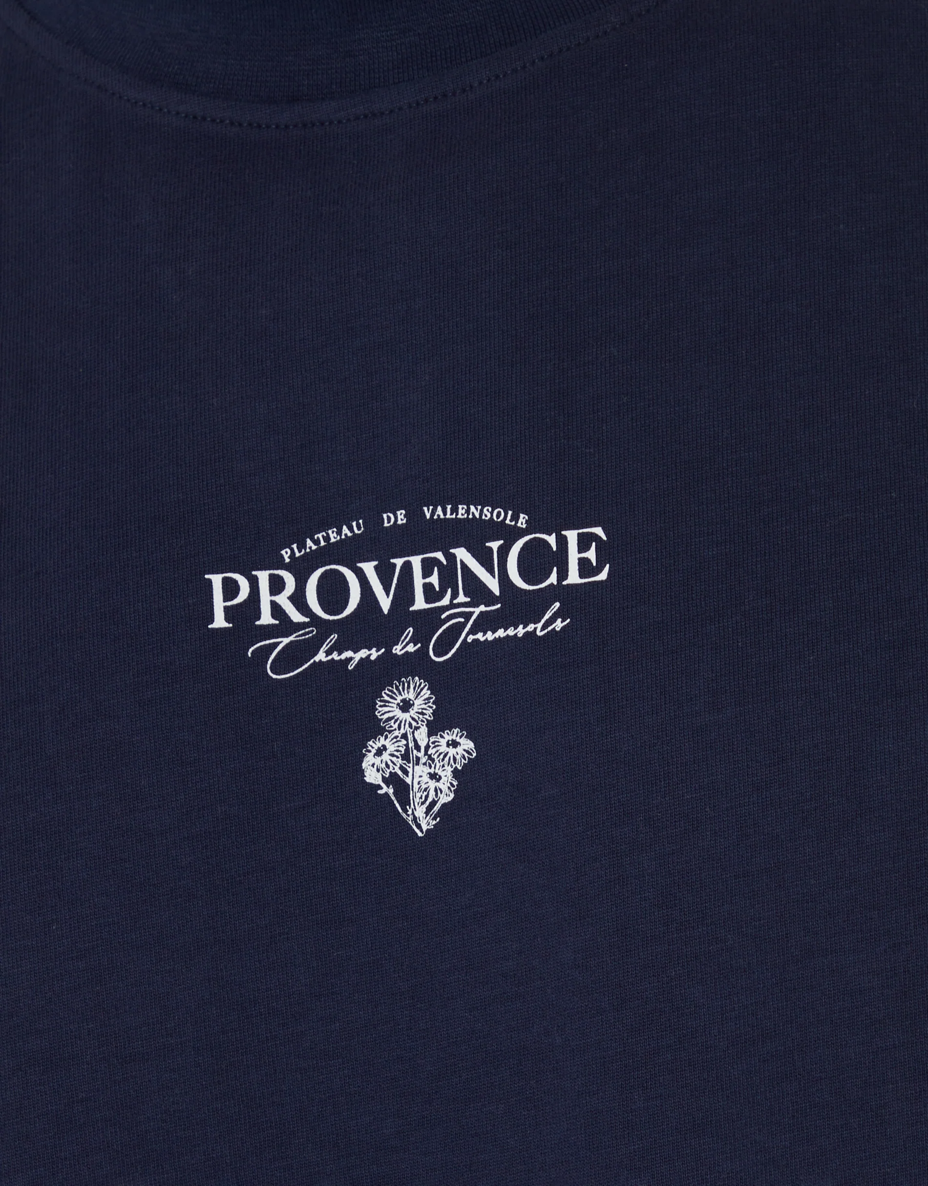 Relaxed Fit Provence Peached Cotton T-Shirt in Navy - Image 4