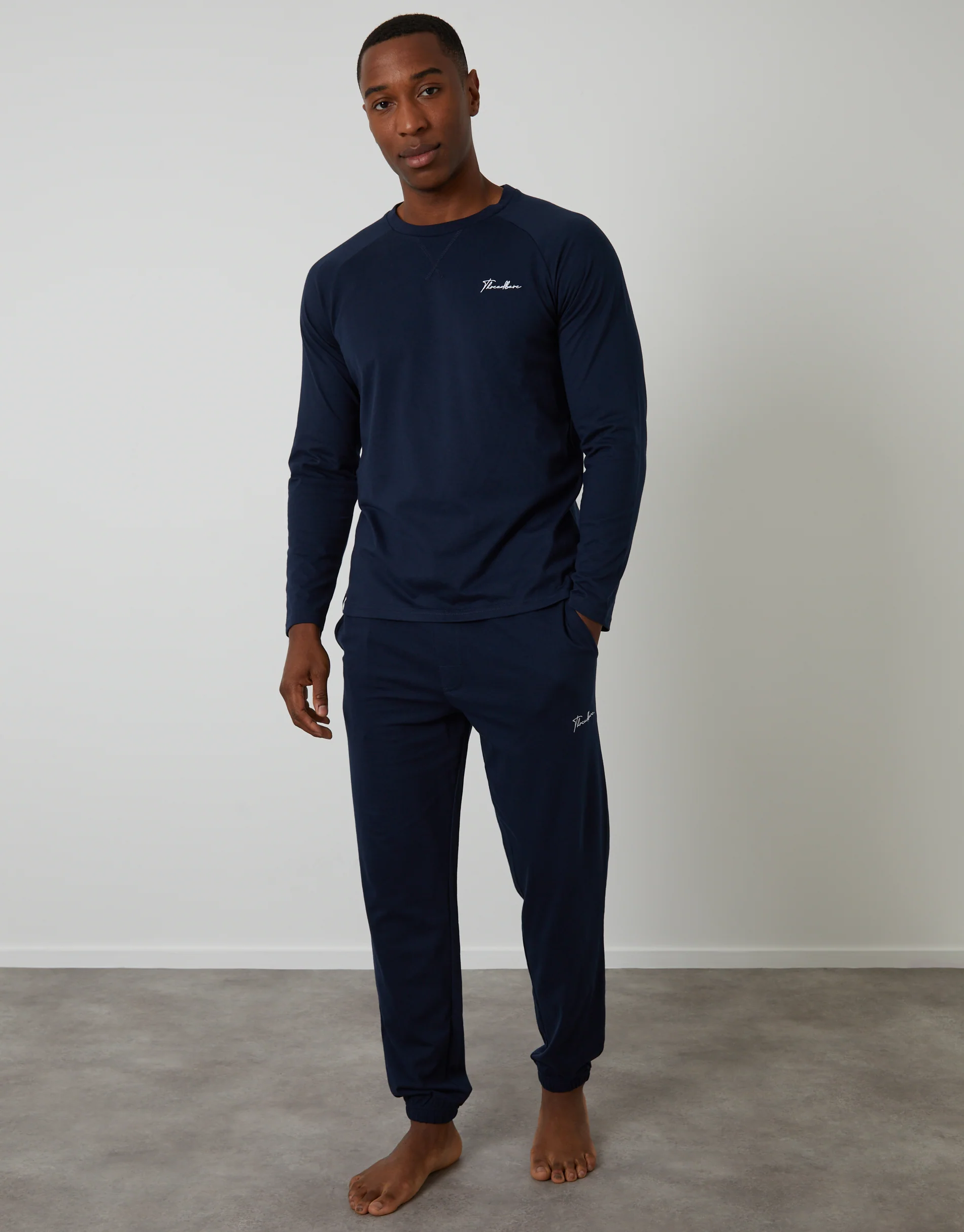 Sweatshirt & Jogger Lounge Set in Navy
