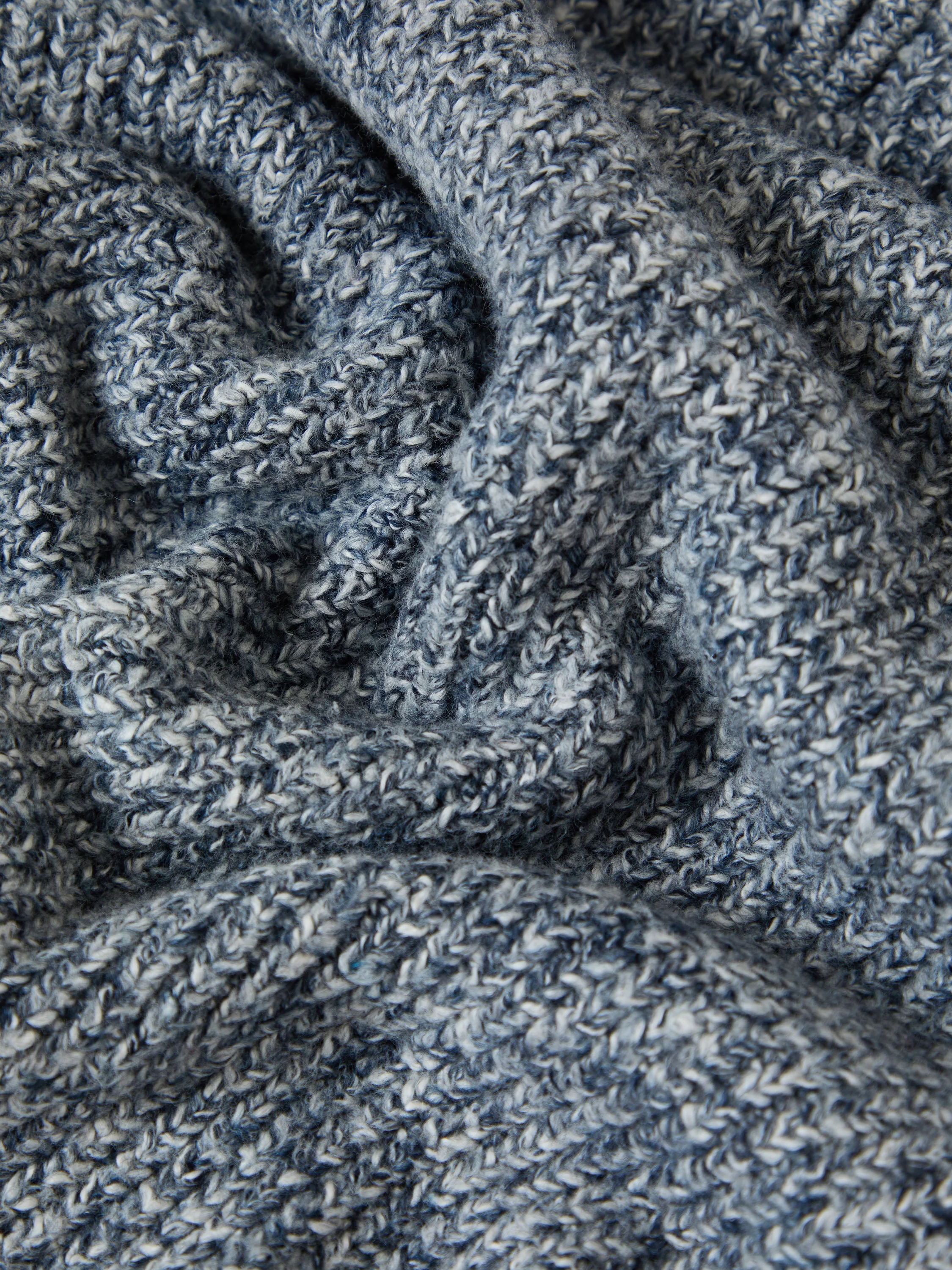 Knitted Quarter Zip Jumper in Navy Twist - Image 7
