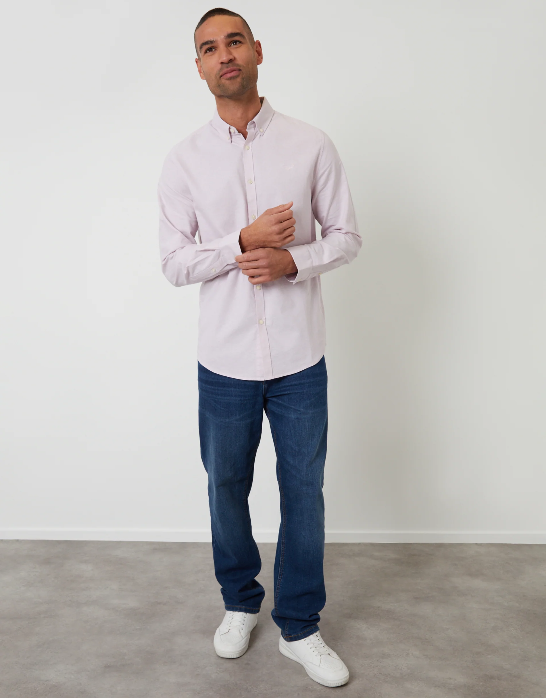 Cotton Long Sleeve Shirt in Pink - Image 3