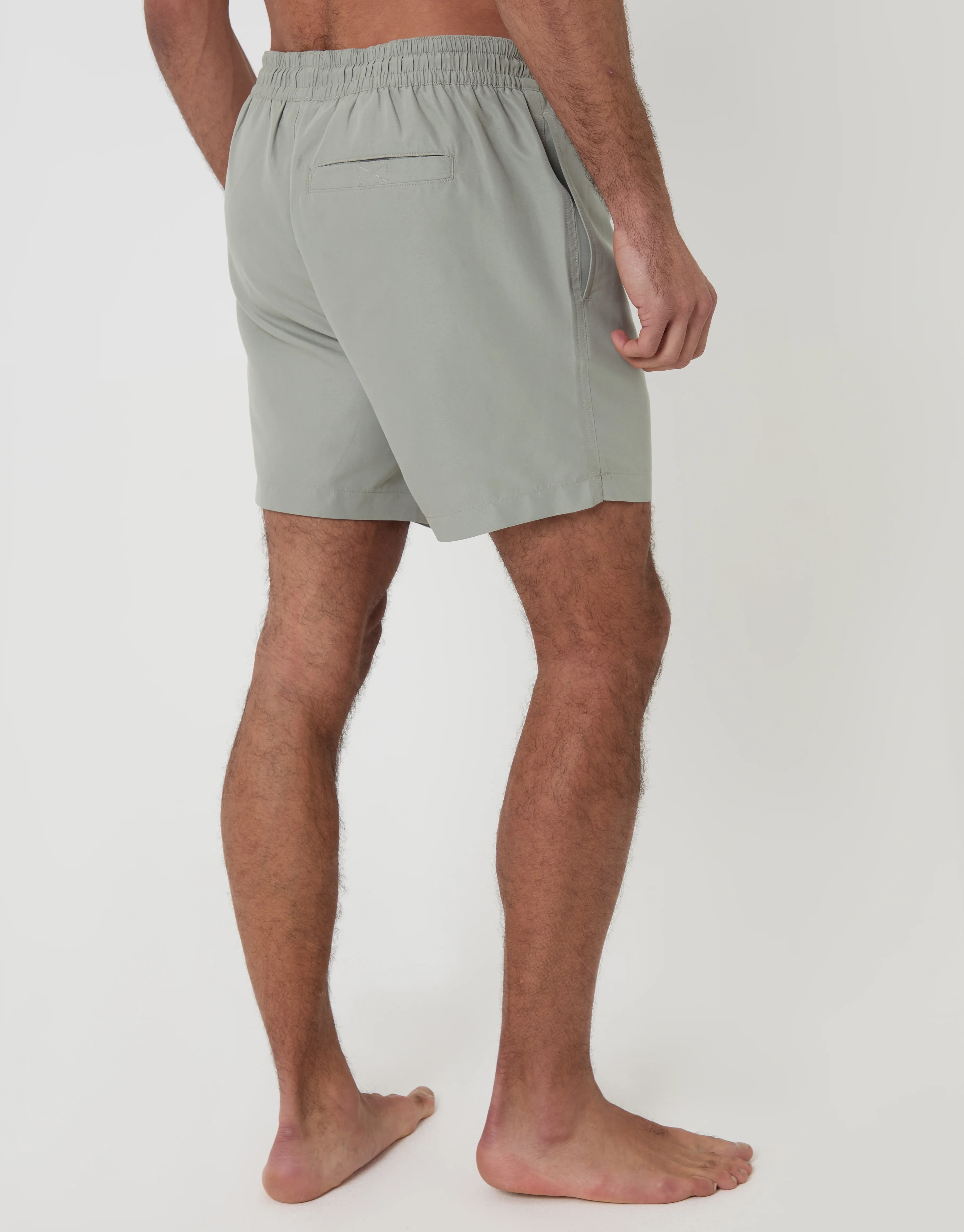 2 Pack Geo Arch Print Quick Dry Swim Shorts in Sage Green - Image 3
