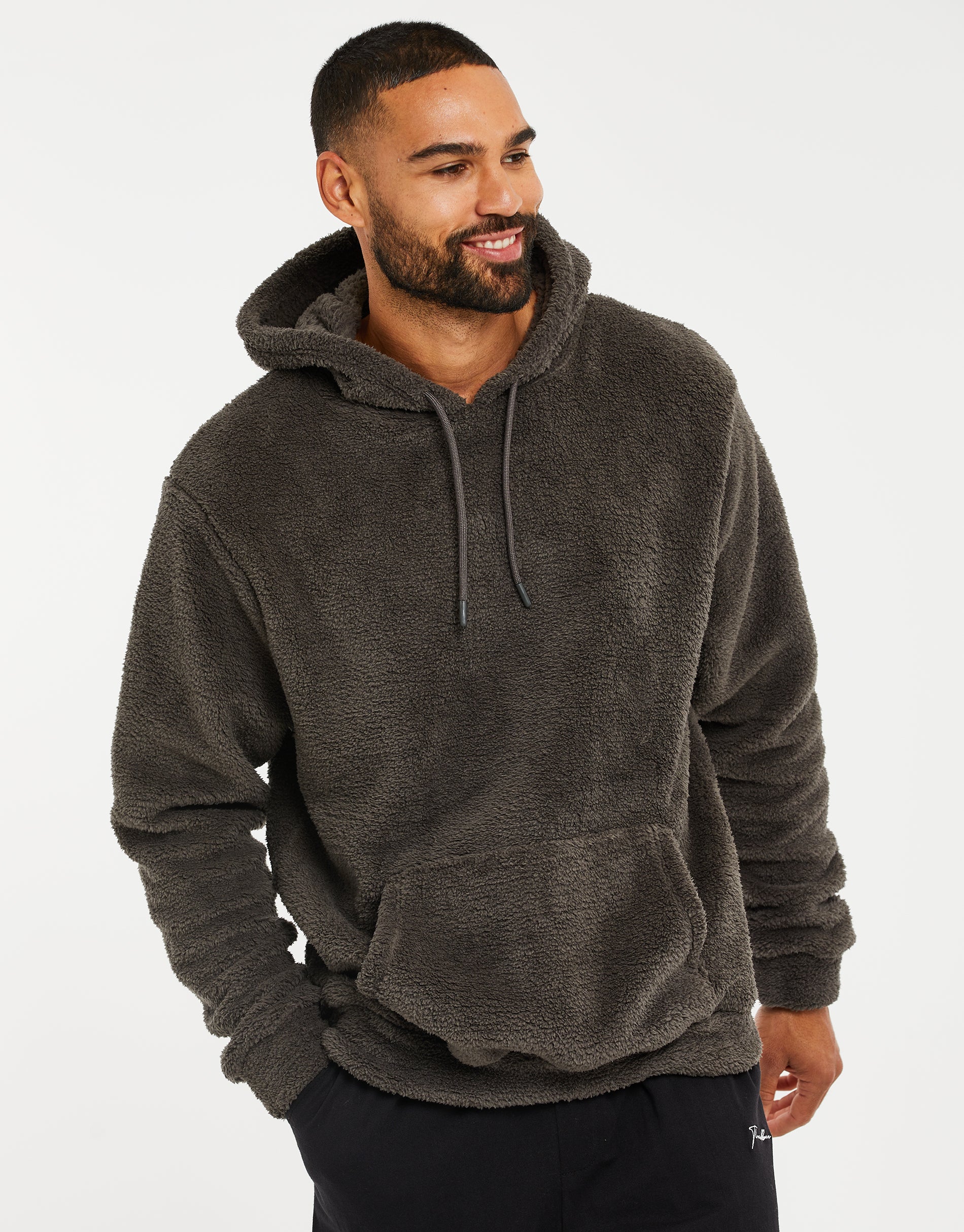 Borg Lounge Hoodie in Slate Grey