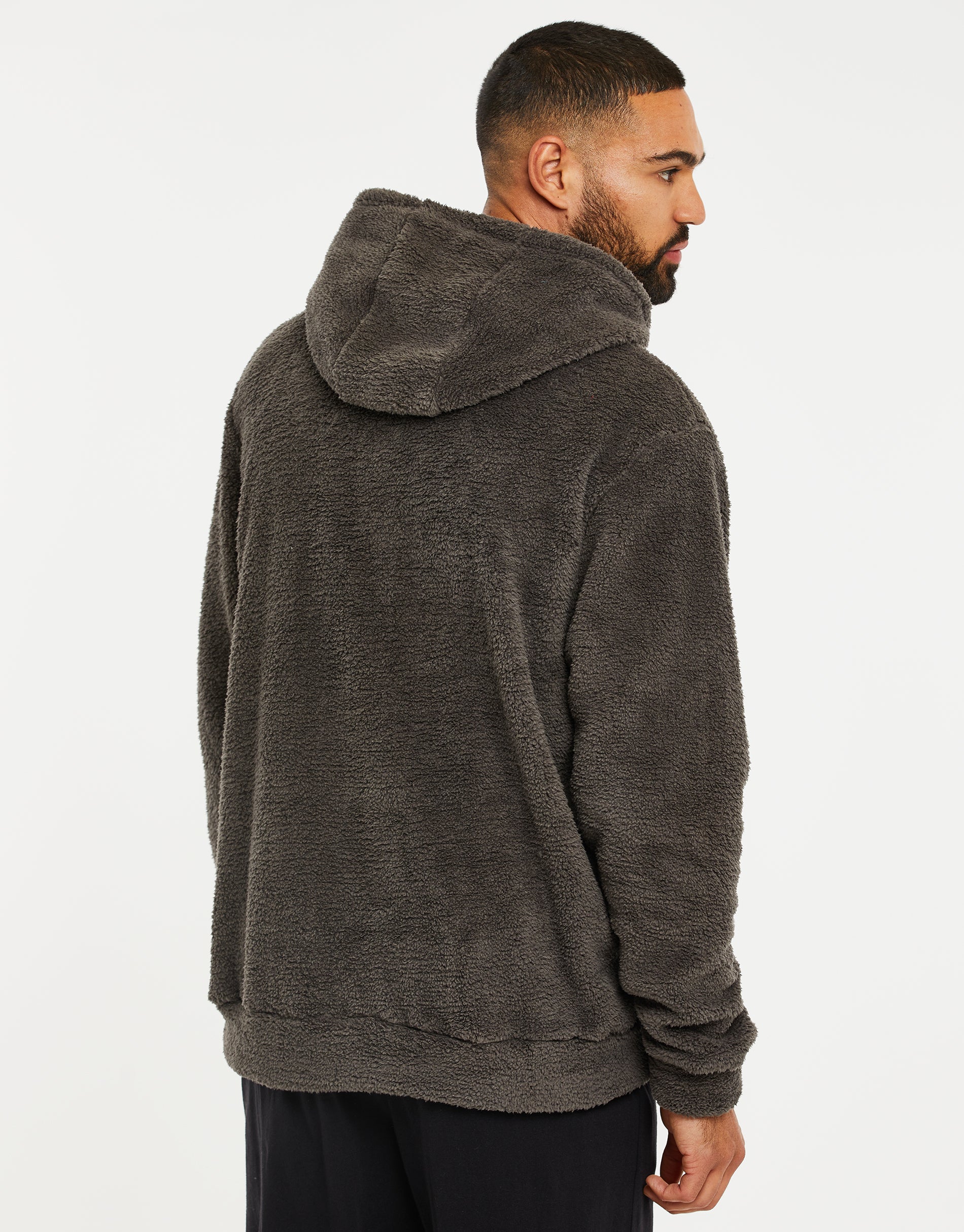 Borg Lounge Hoodie in Slate Grey - Image 2
