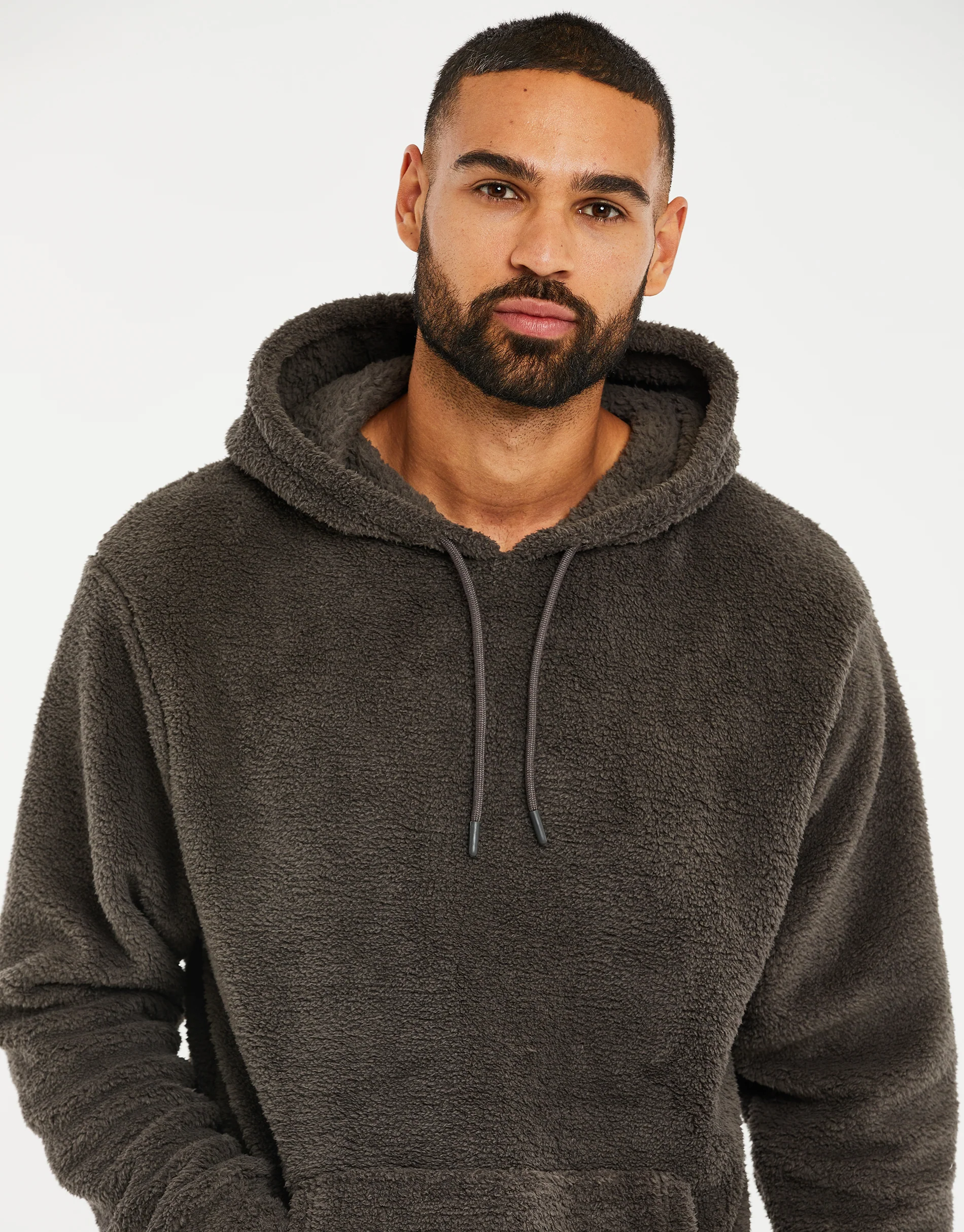 Borg Lounge Hoodie in Slate Grey - Image 4