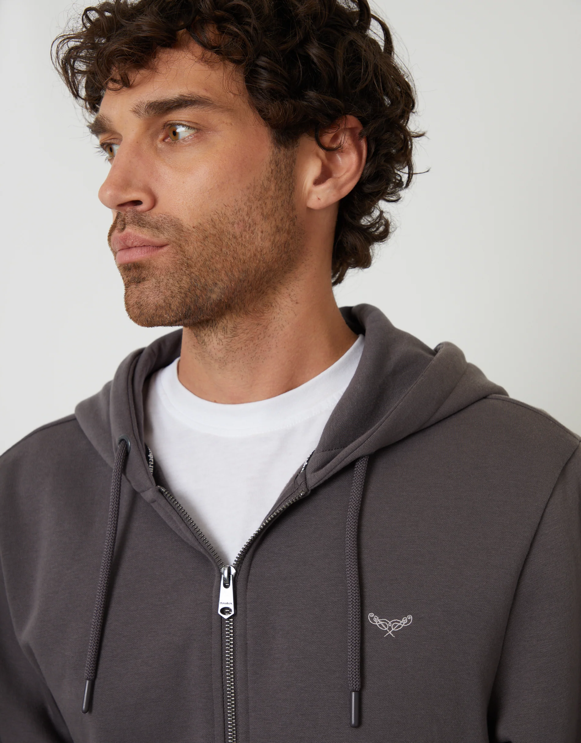 Zip-Through Hoodie in Slate Grey - Image 4