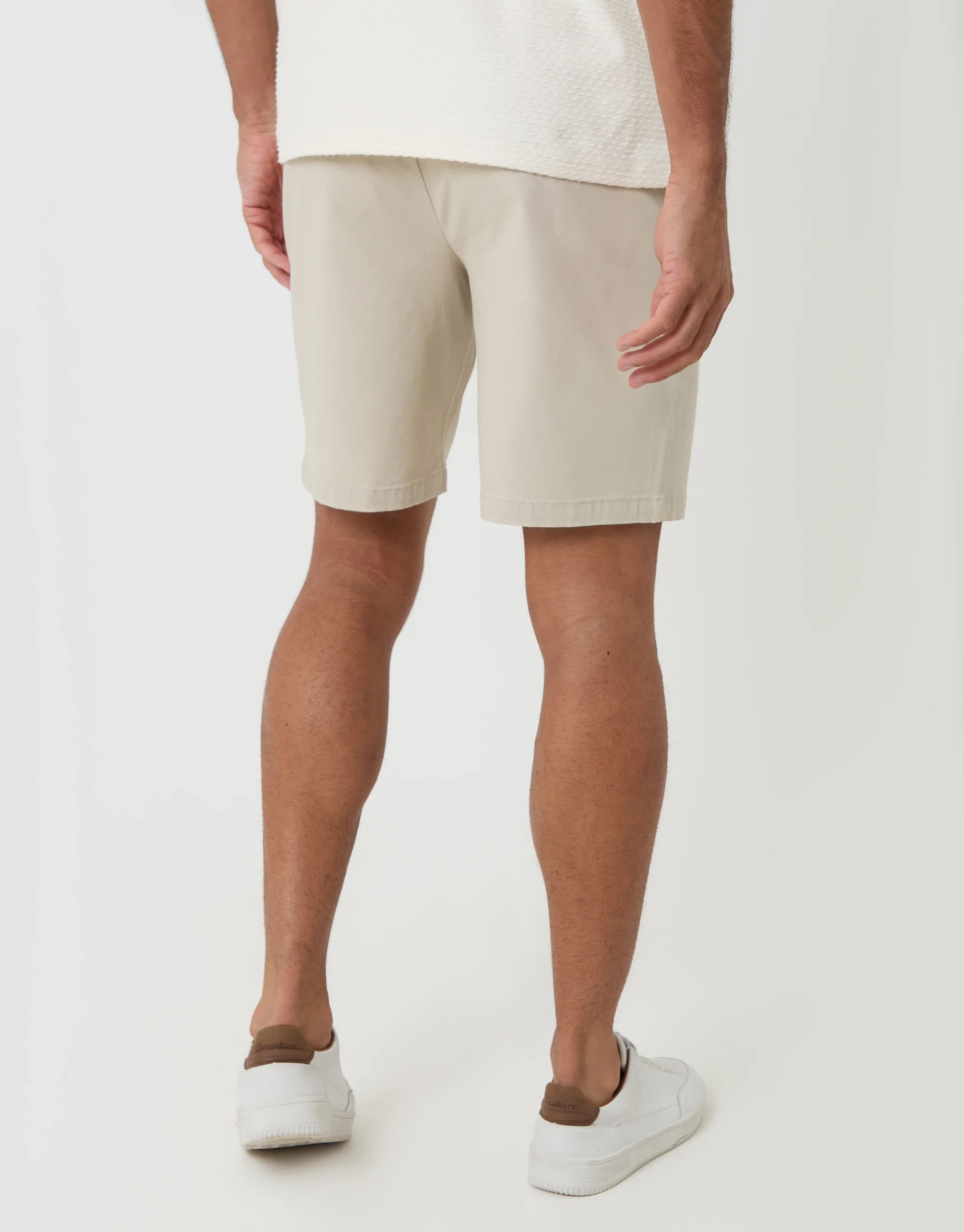 Regular Fit Stretch Chino Shorts in Stone - Image 4