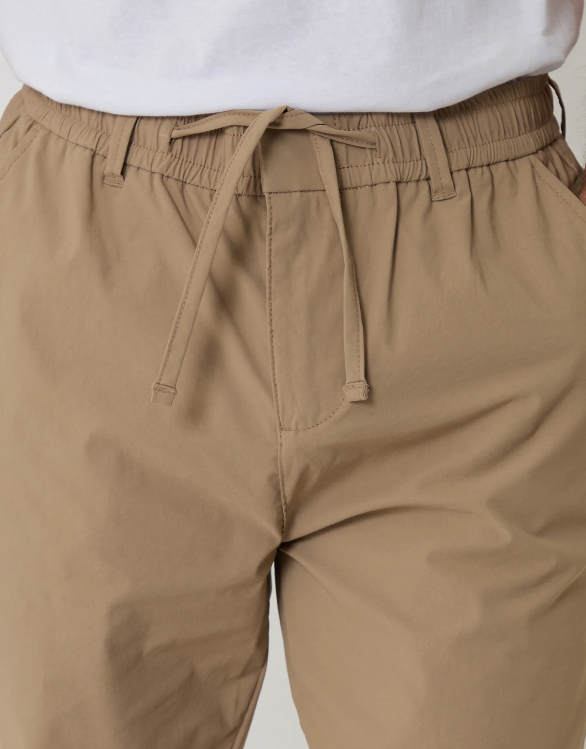 Slim Fit Stretch Trousers in Stone - Image 4