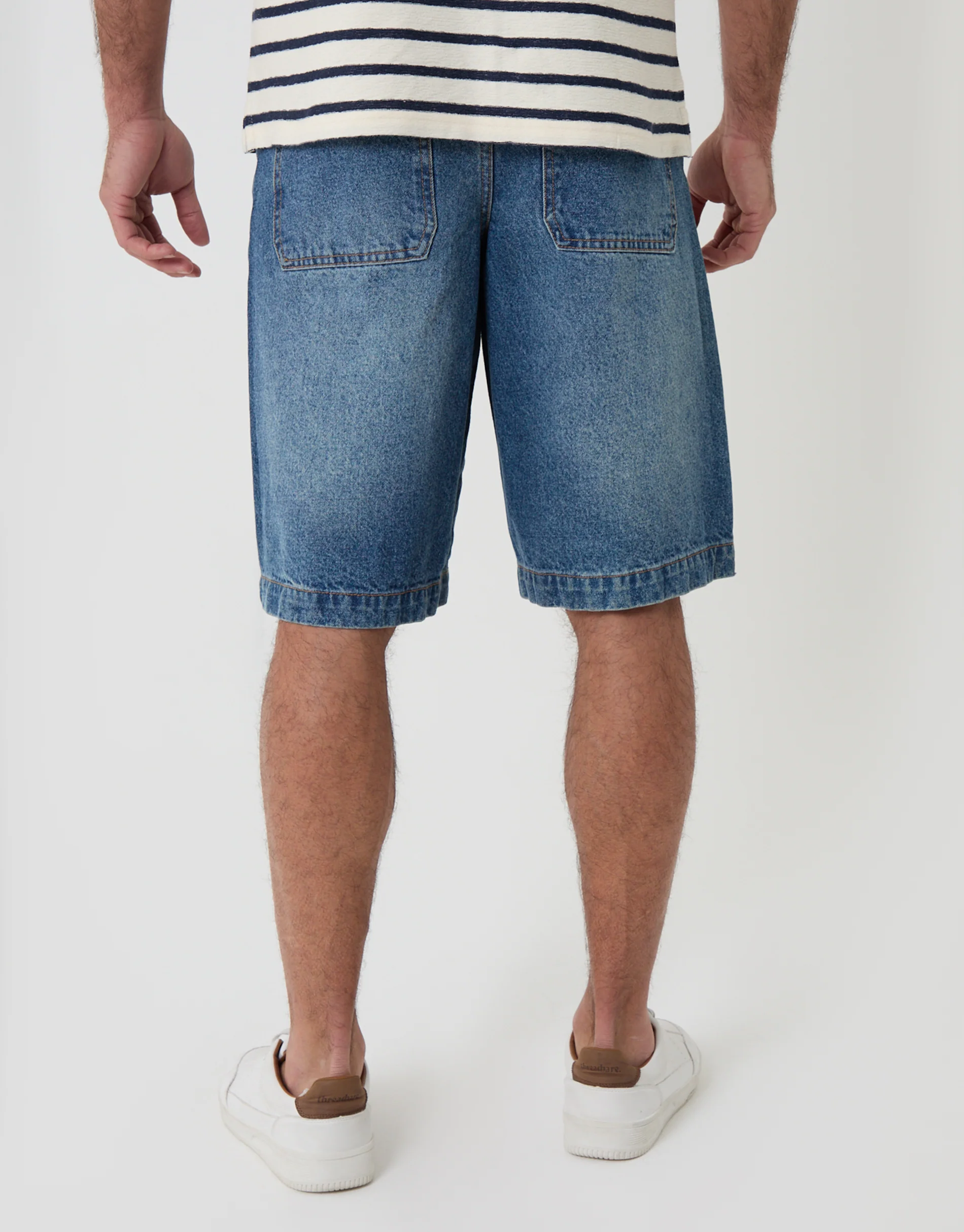 Baggy Fit Denim Shorts in Light Wash - Image 3
