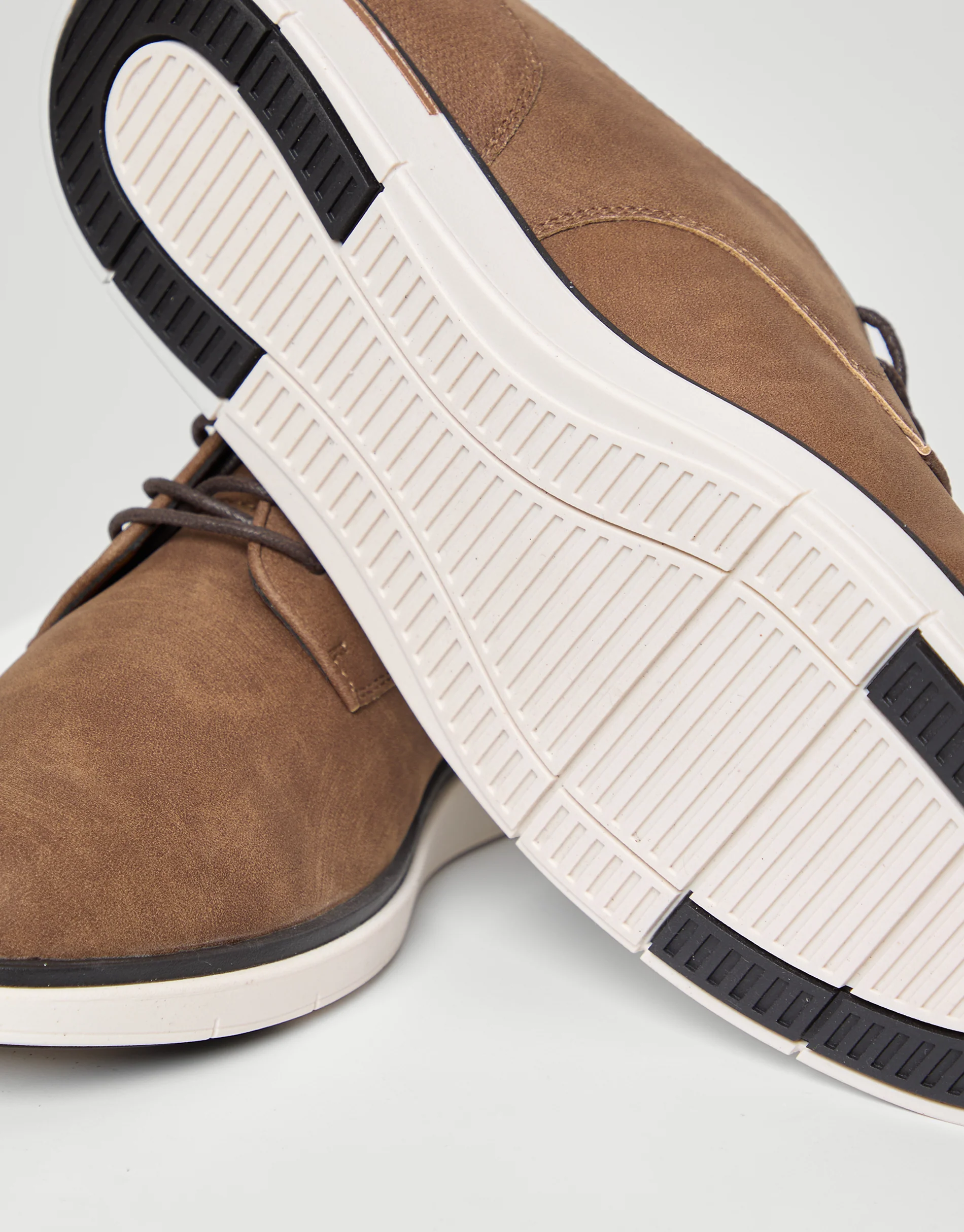 Faux Suede Derby Shoes in Tan Brown - Image 5