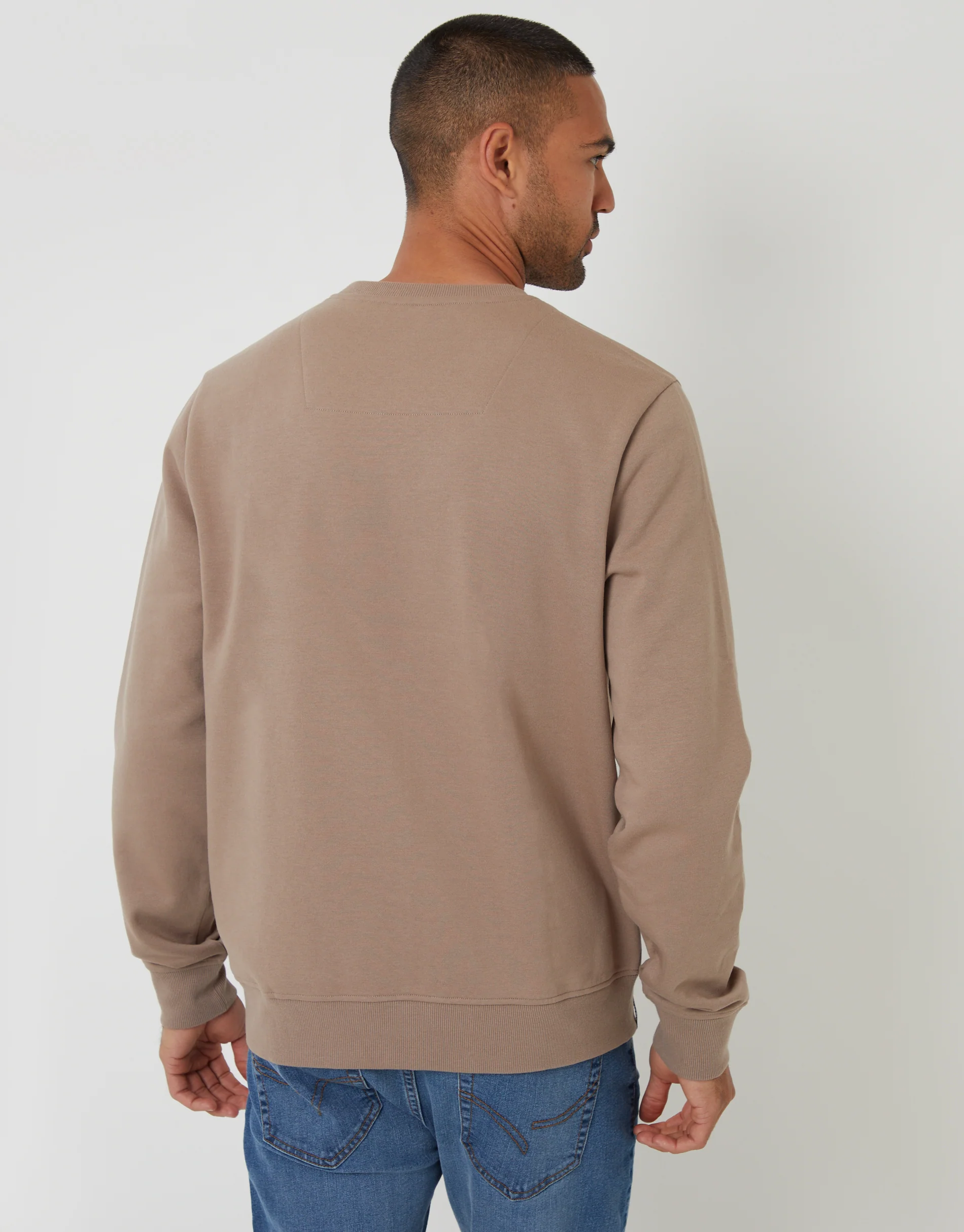 Crew Neck Sweatshirt in Taupe - Image 2