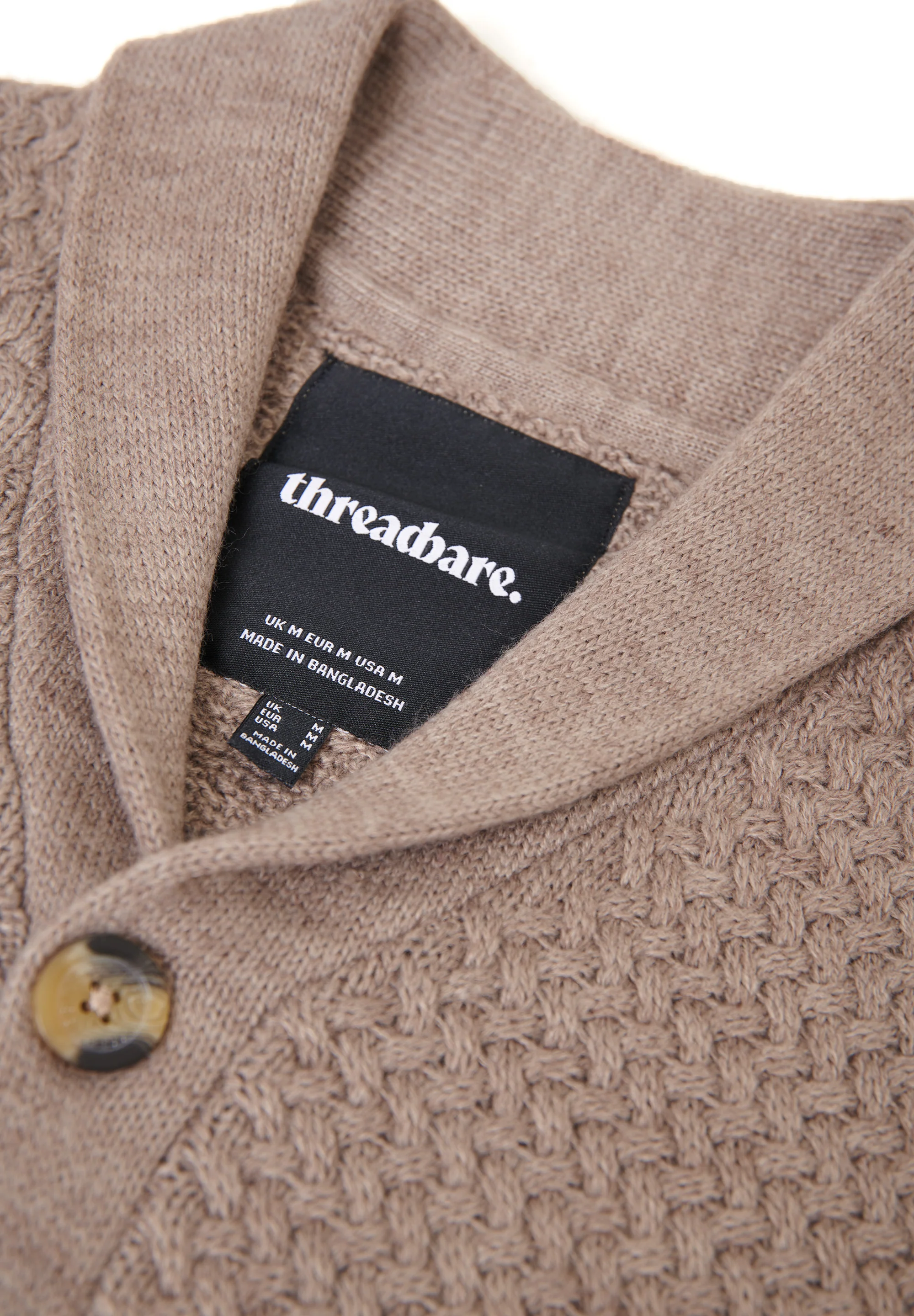 Knitted Shawl Cardigan in Taupe - Image 5