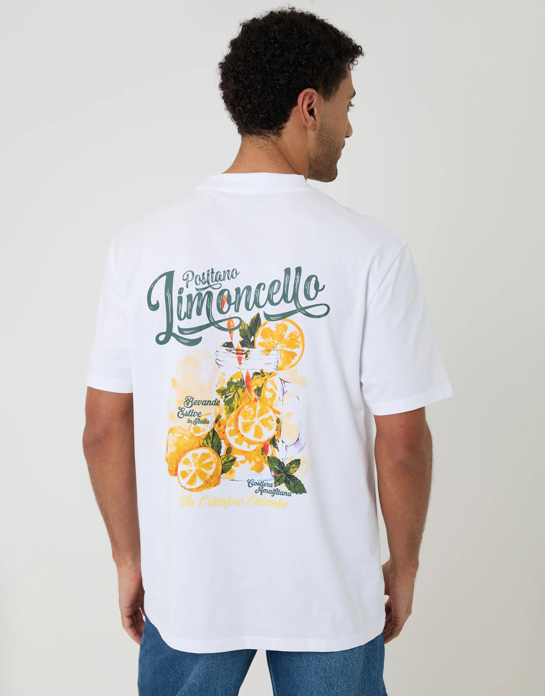 Relaxed Fit Limoncello Cotton T-Shirt in White