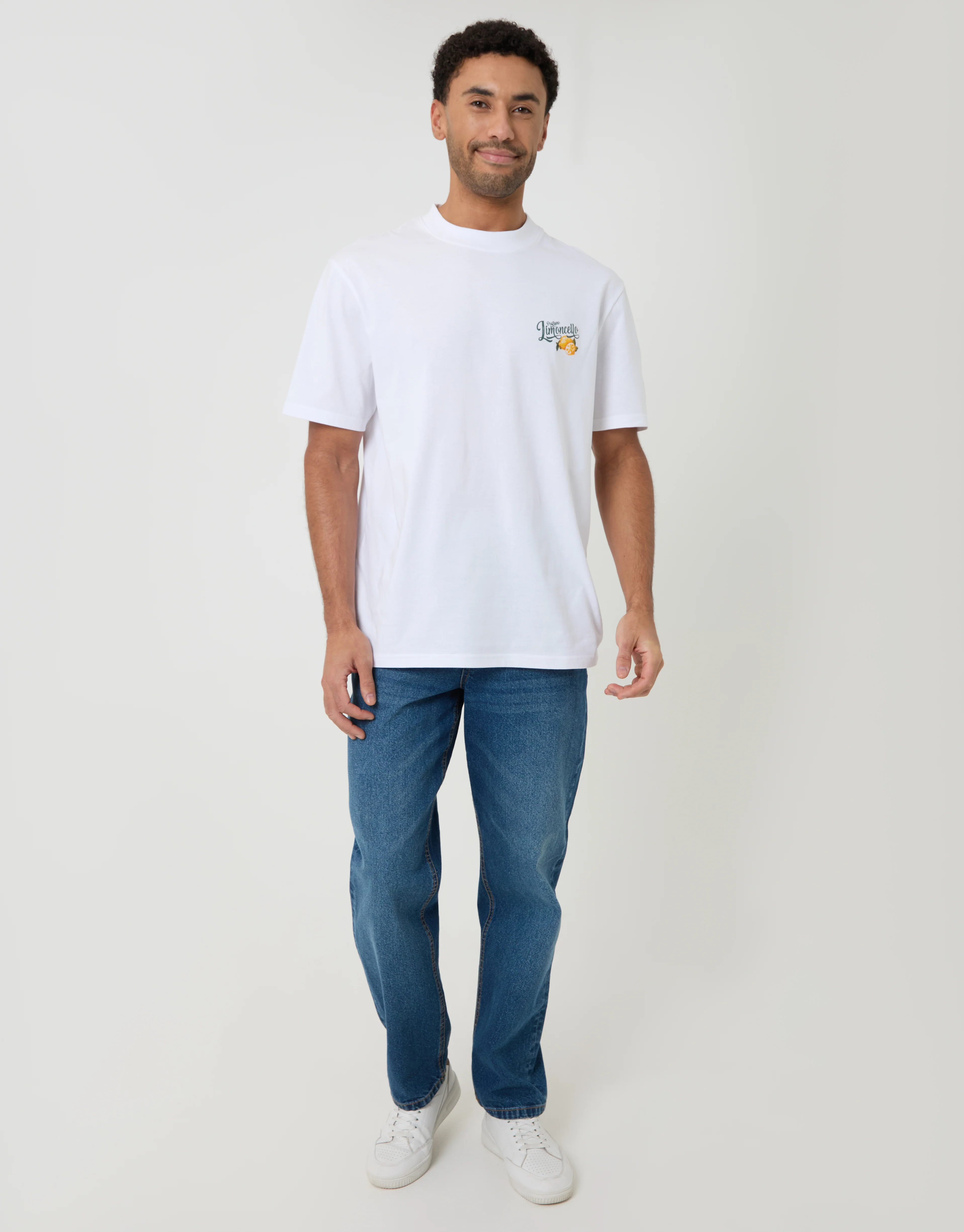 Relaxed Fit Limoncello Cotton T-Shirt in White - Image 3