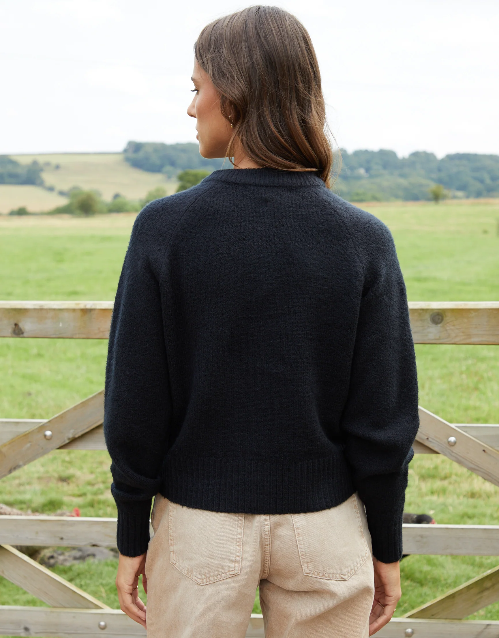 2 Pack Button Up Knitted Cardigans in Black & Cream - Image 3