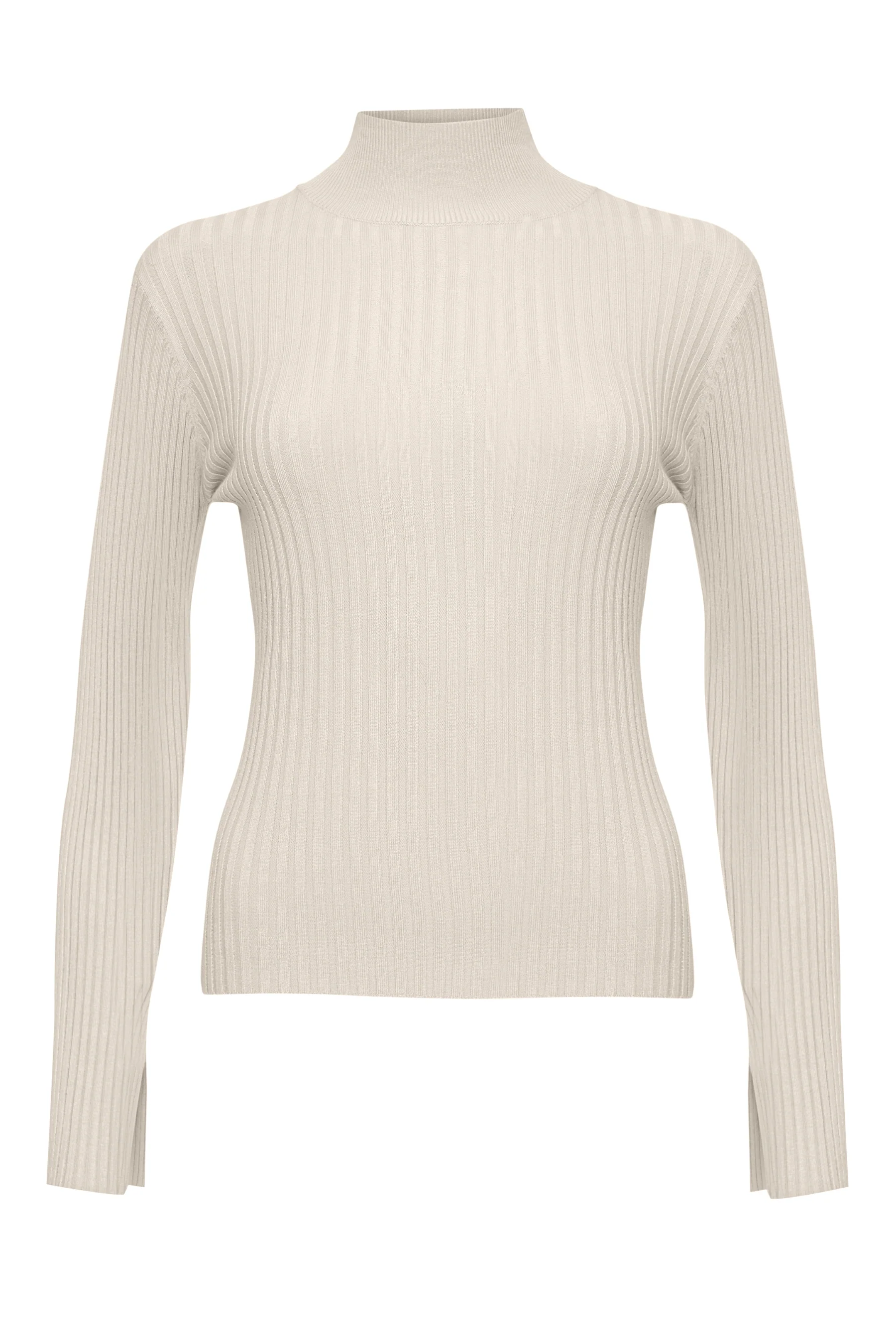 2 Pack Ribbed Knit High Neck Jumpers in Black & Ecru - Image 8