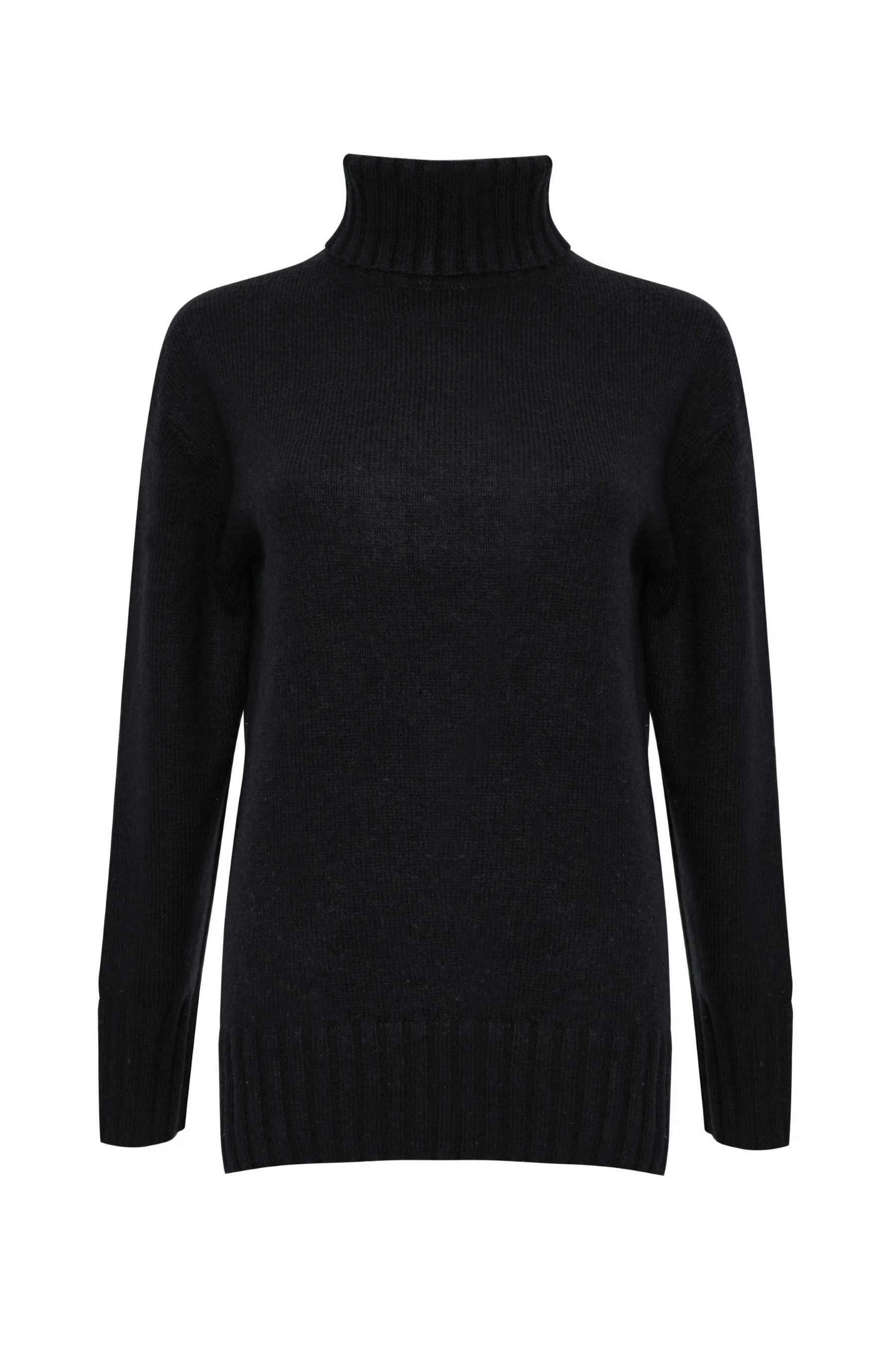 Oversized Roll Neck Jumper in Black - Image 6