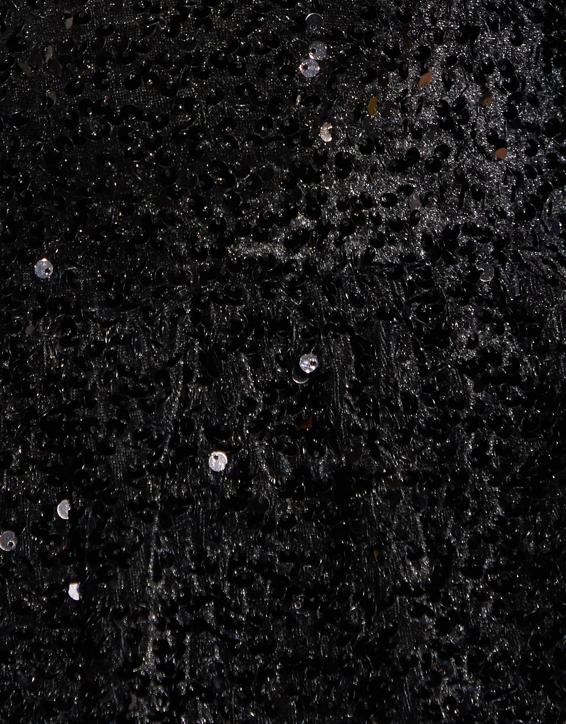 Sequin Velour Bow Detail Mini Dress in Black - Image 7