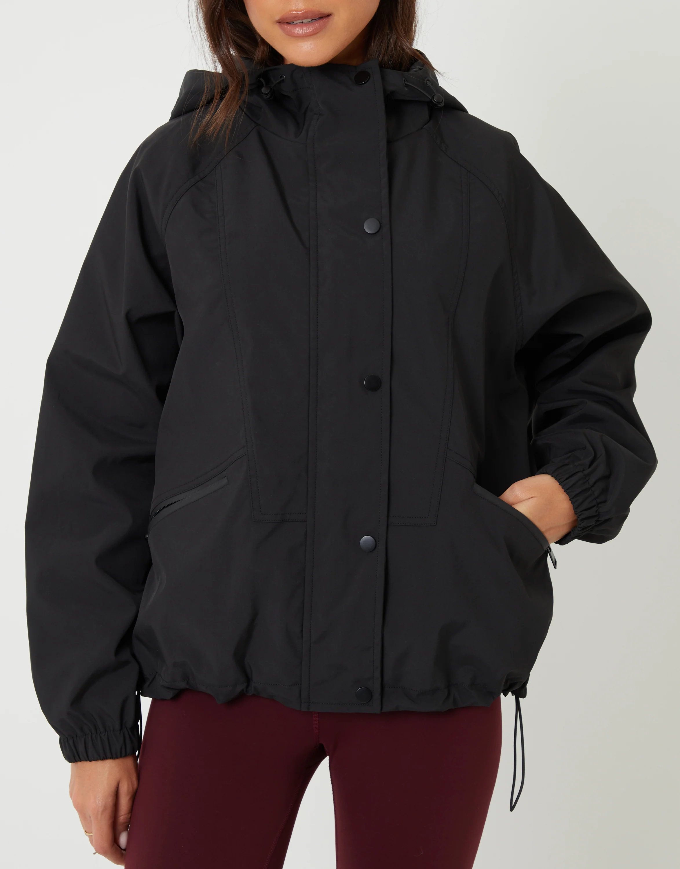 Showerproof Hooded Jacket in Black - Image 6