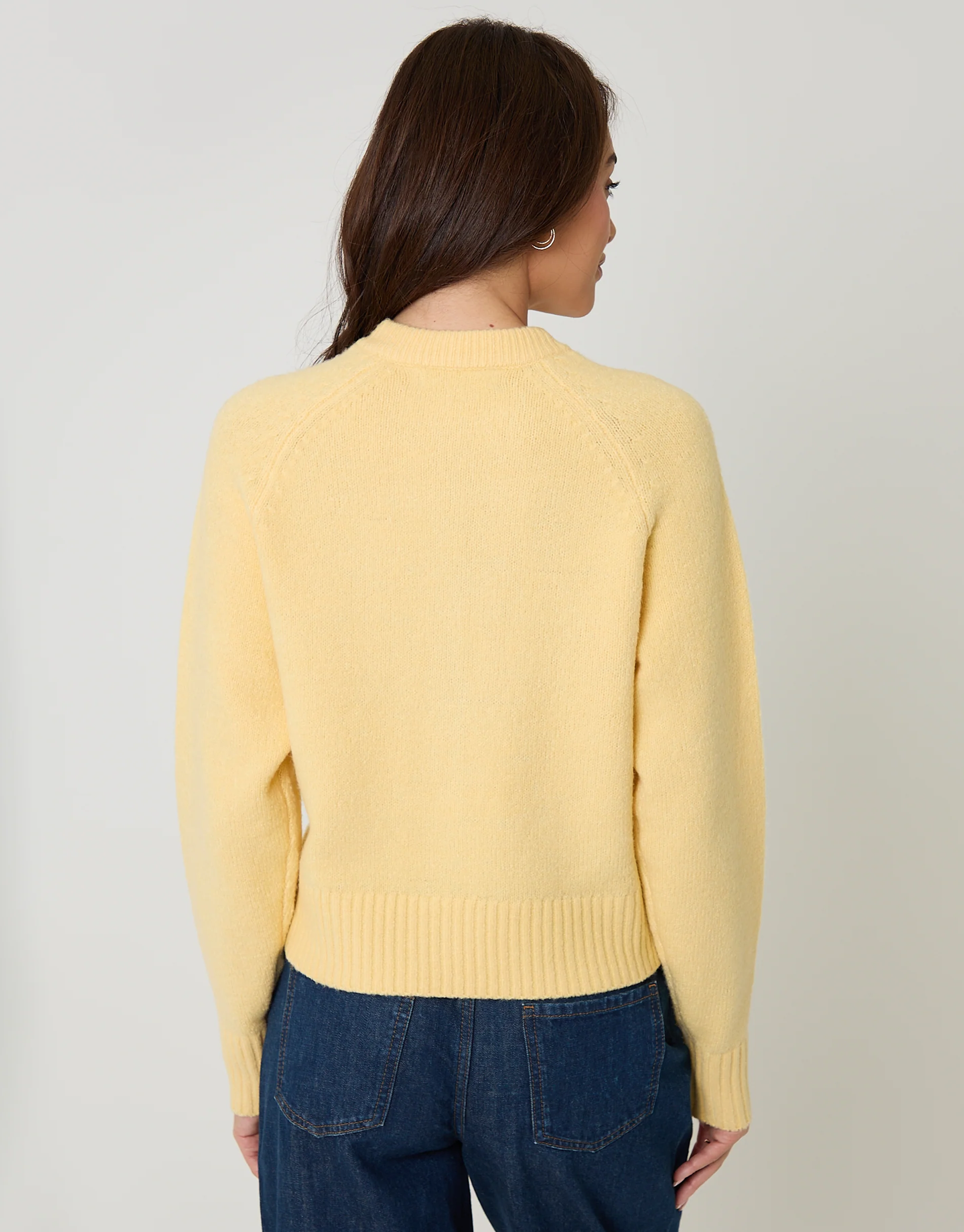 2 Pack Button Up Knitted Cardigans in Cream & Yellow - Image 3
