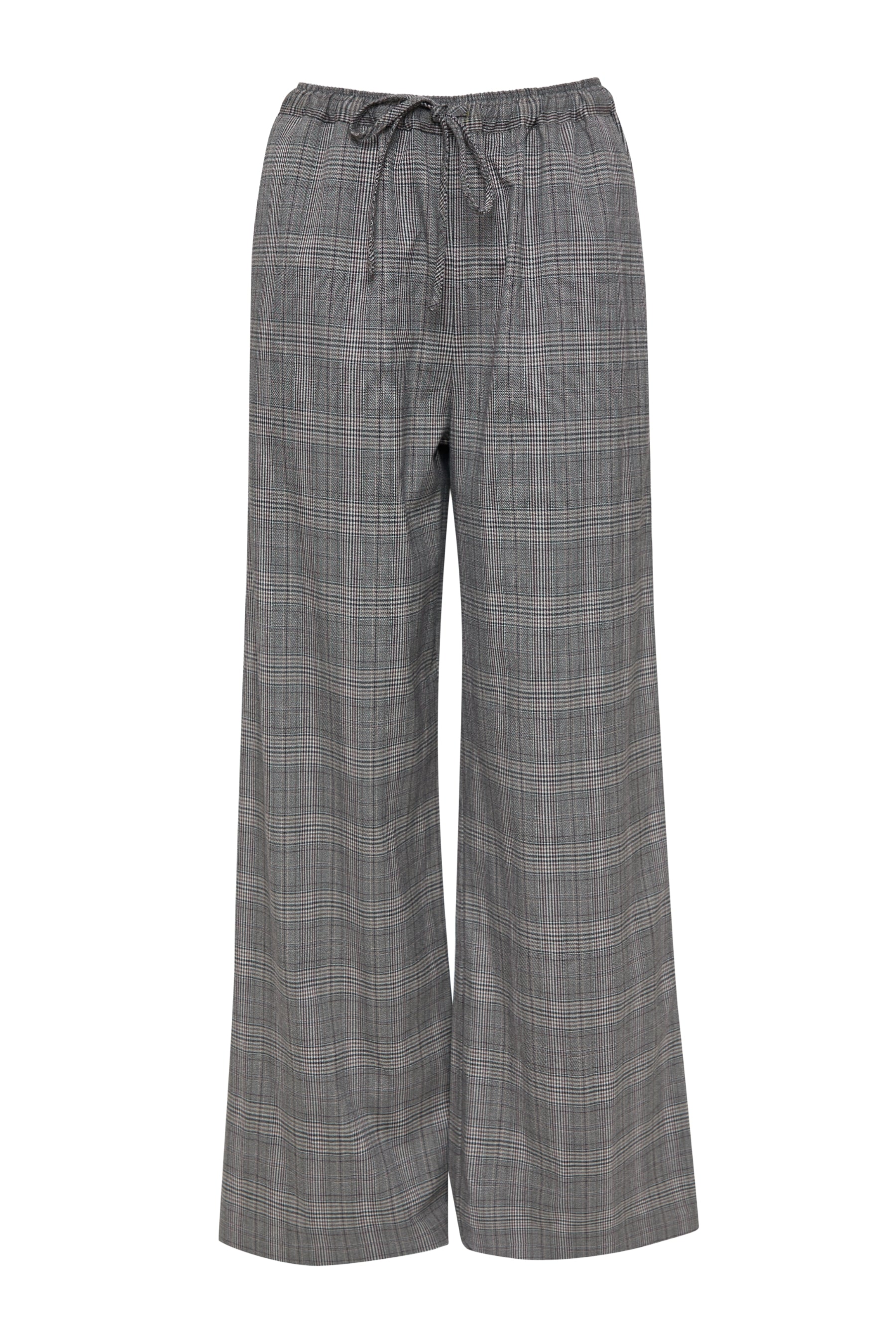 Wide Leg Trousers in Grey Check - Image 6